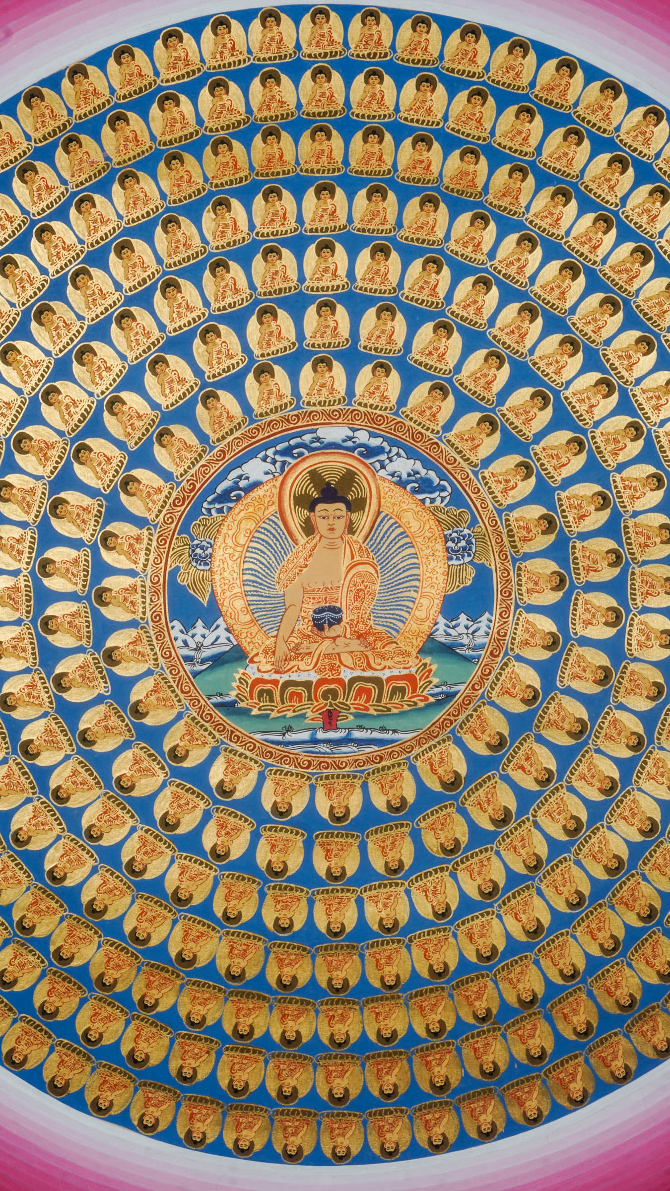 108 Buddha Mandala - sacred mandala art of boundless love and mercy of the 108 Buddhas.