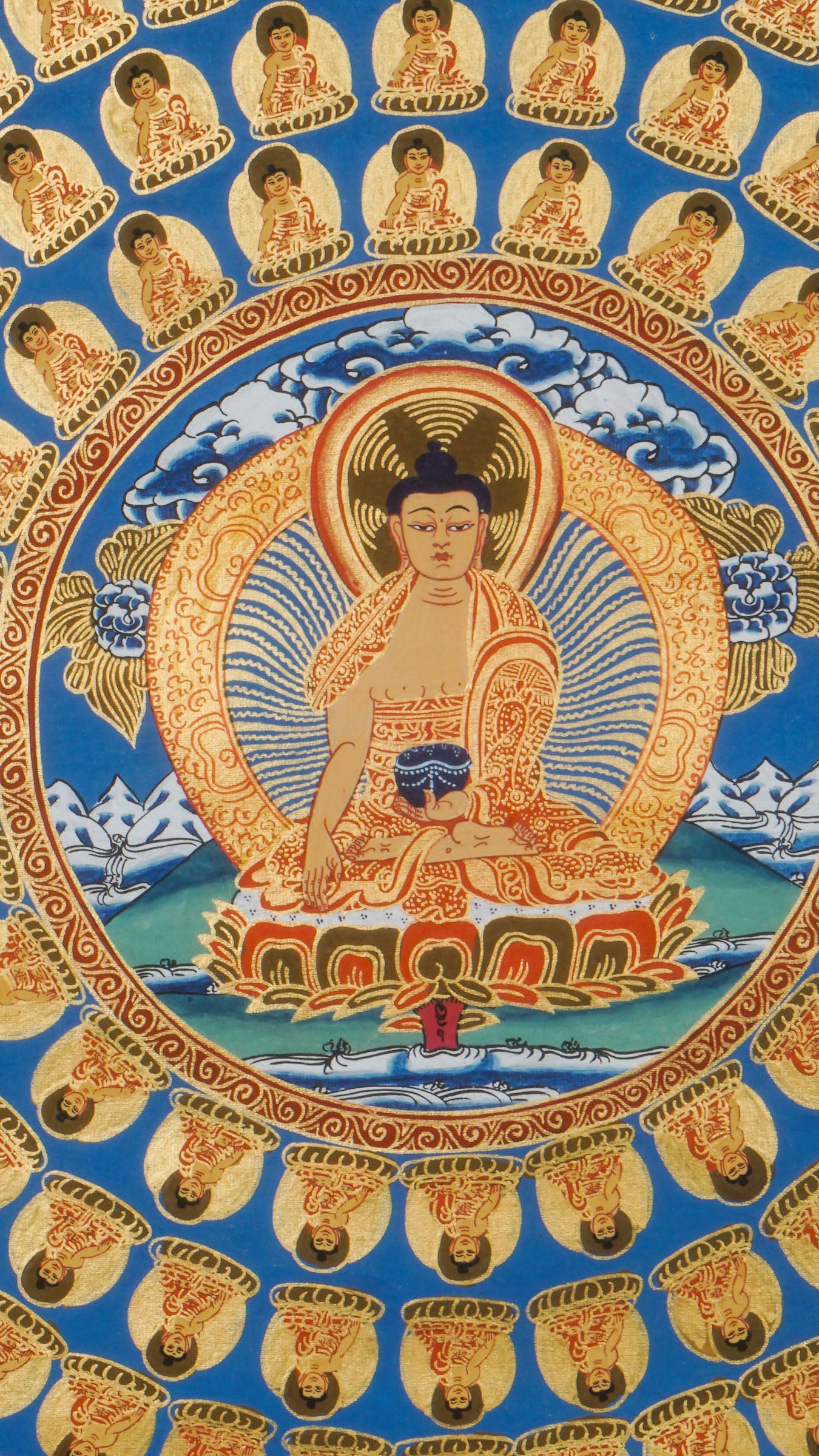108 Buddha Mandala - sacred mandala art of boundless love and mercy of the 108 Buddhas.