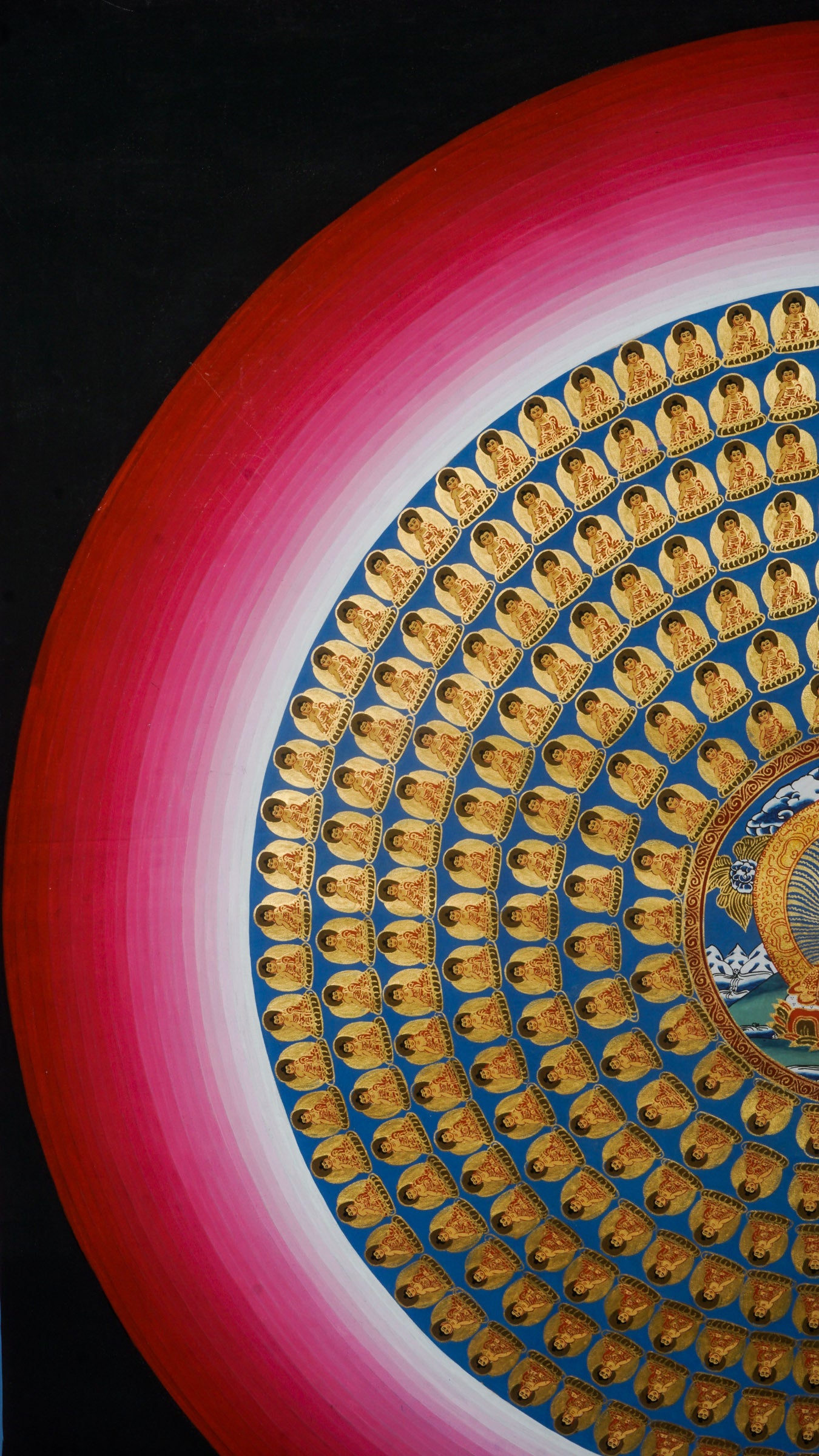 108 Buddha Mandala - sacred mandala art of boundless love and mercy of the 108 Buddhas.