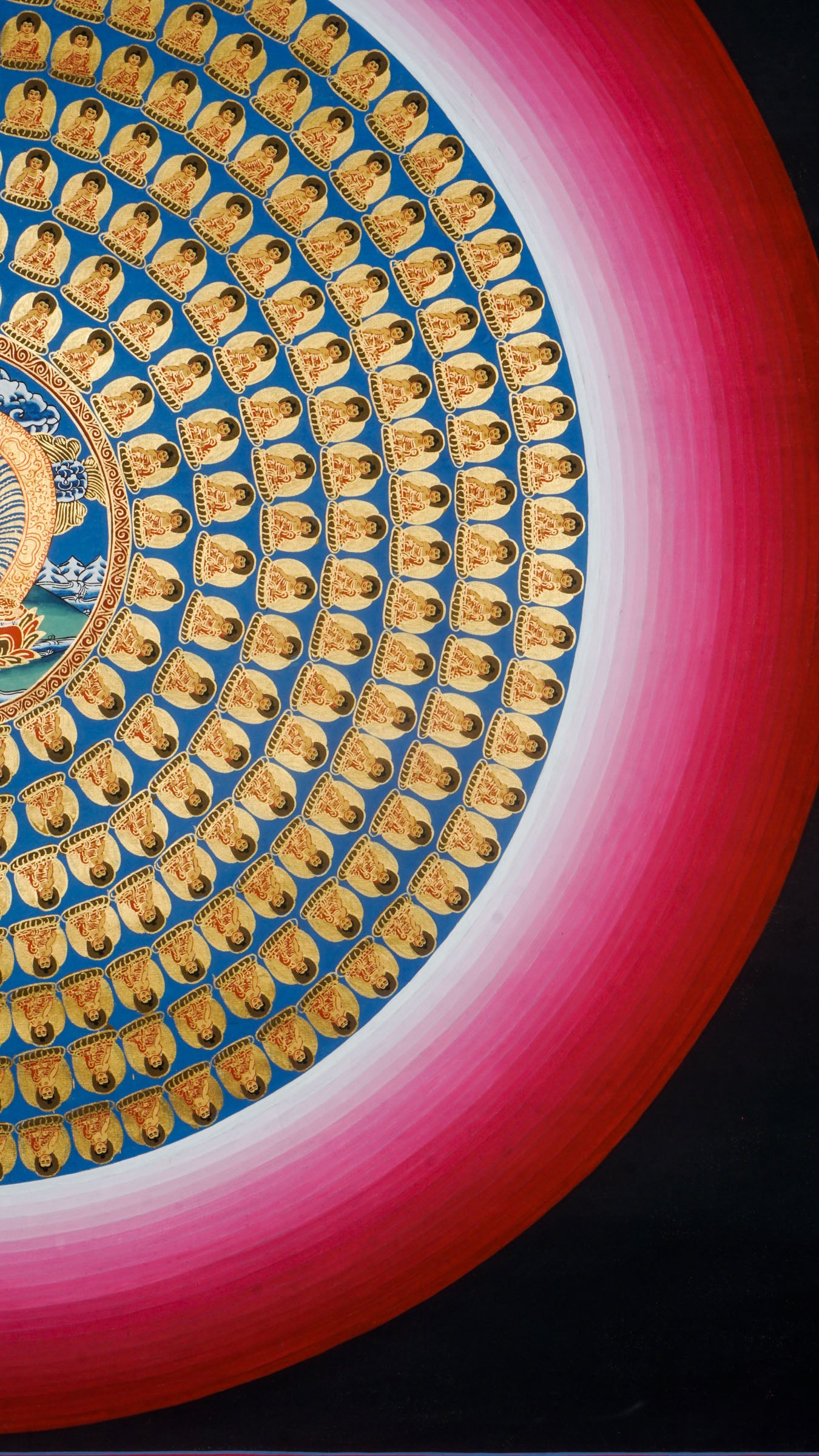 108 Buddha Mandala - sacred mandala art of boundless love and mercy of the 108 Buddhas.