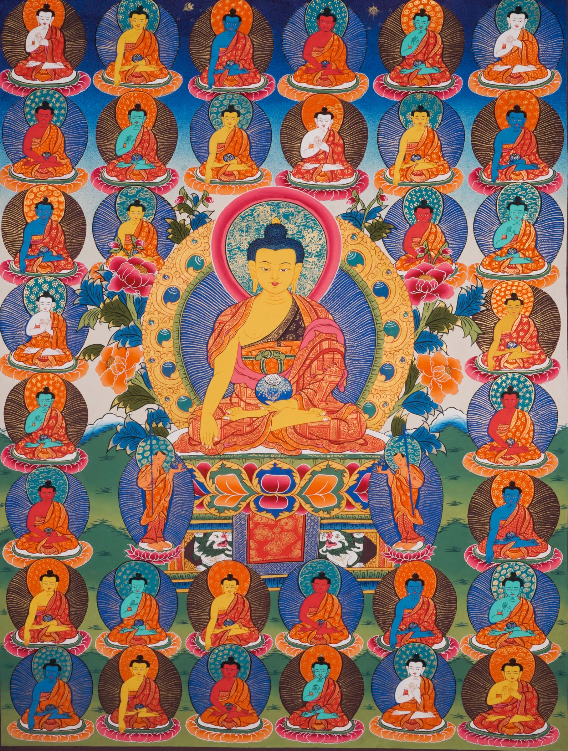 35 Confessions of Buddhas, highlighting each Buddha’s enduring power to cleanse negativity, setbacks, and difficulties.