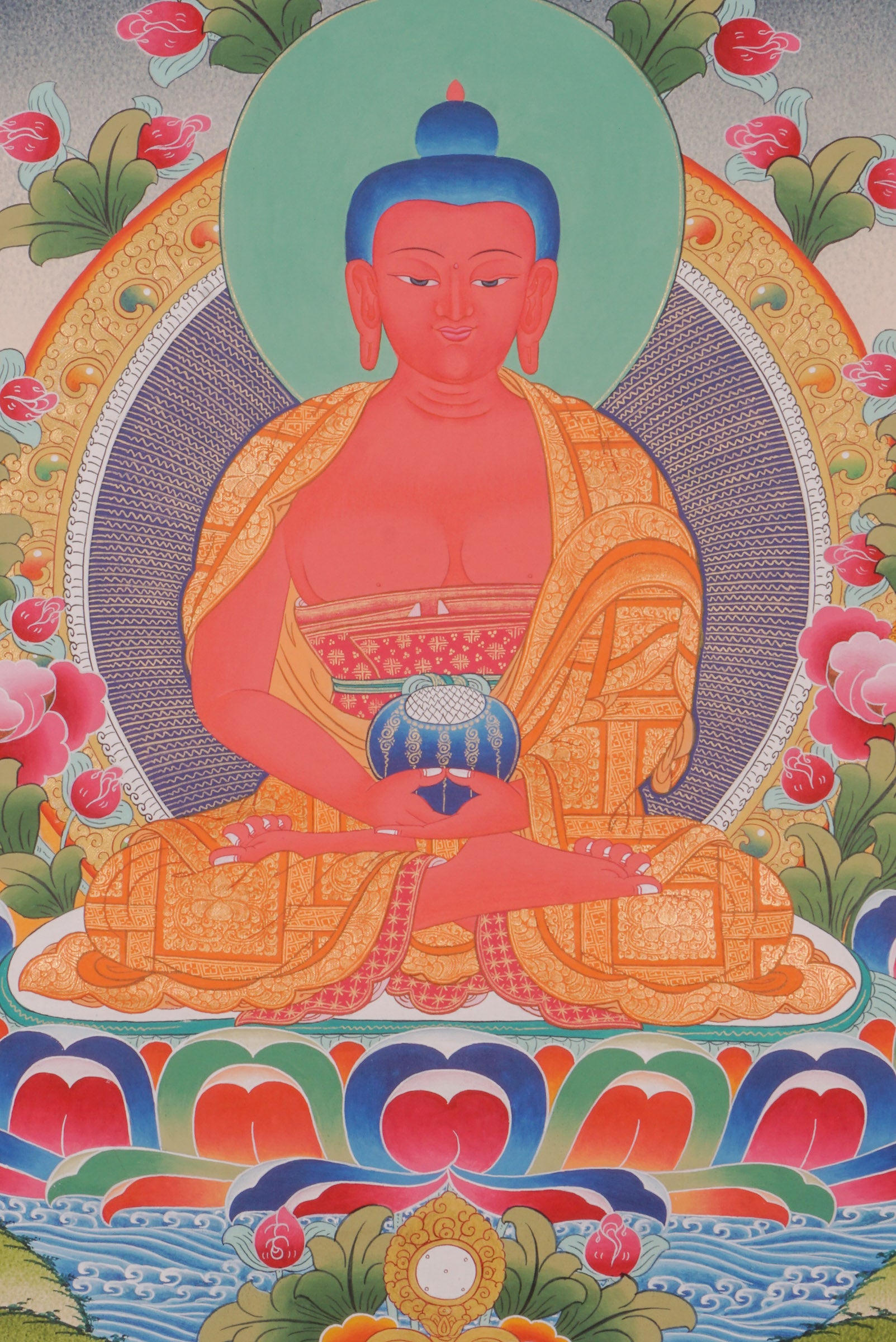 Amitabha Thangka Painting on cotton canvas