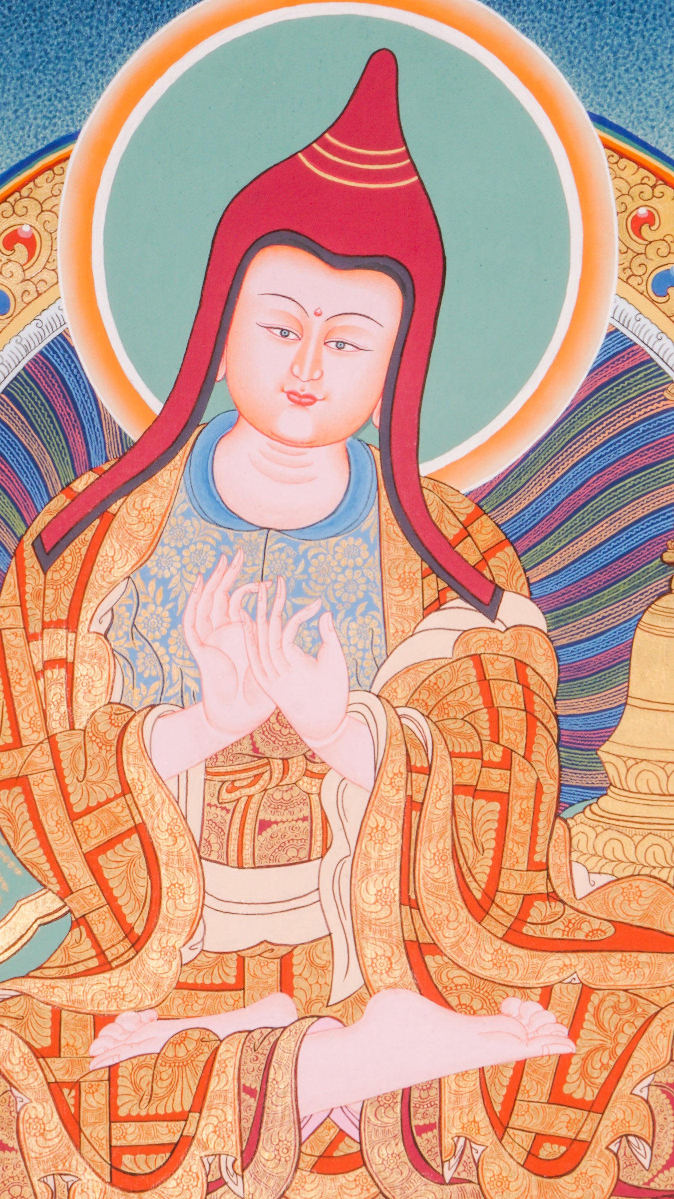 The Atisha Thangka - a finely hand-crafted art representing the great Buddhist master Atisha Dipamkara Shrijnana