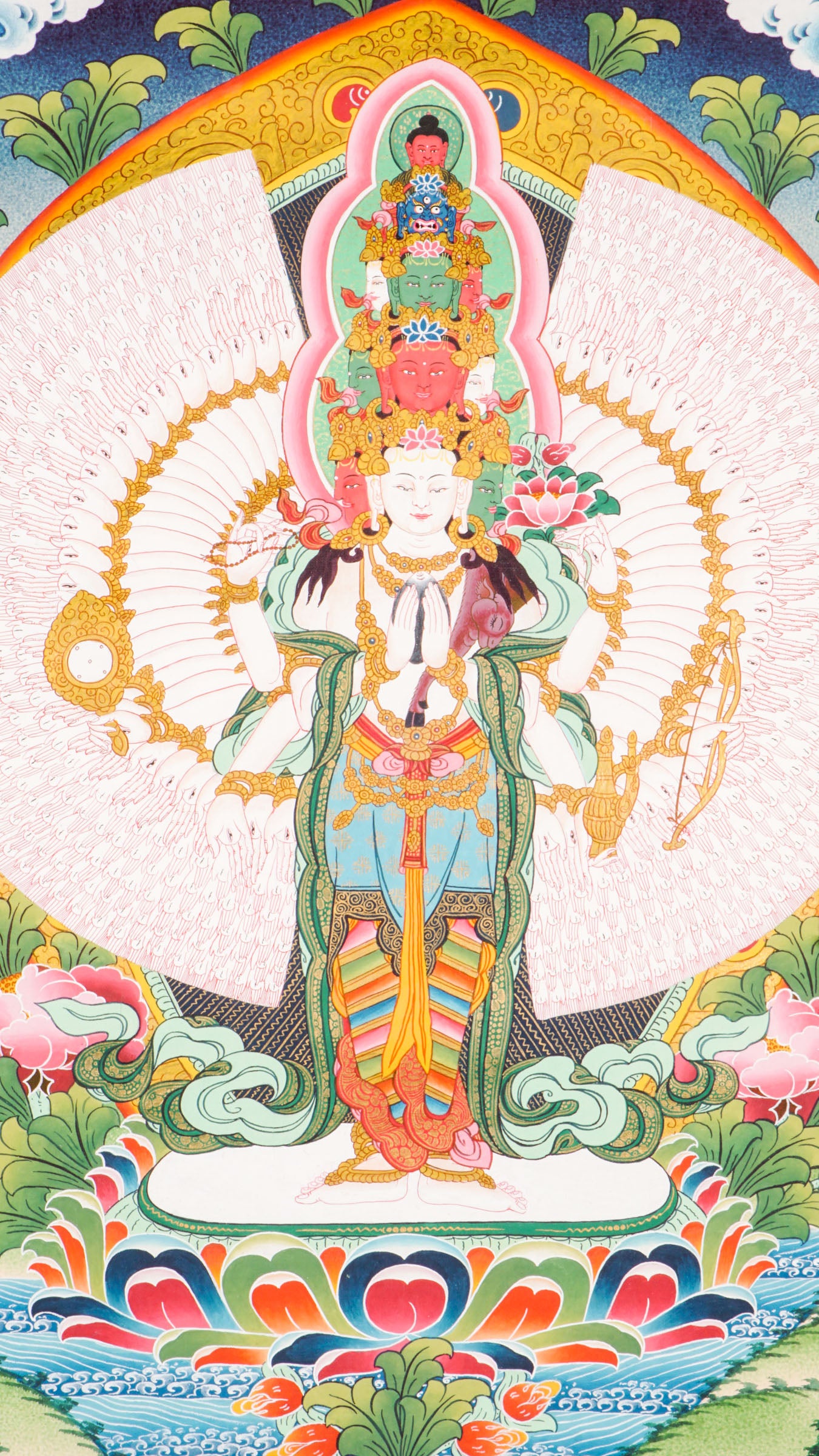 Avalokiteshvara Thangka | The Bodhisattva of Infinite Compassion