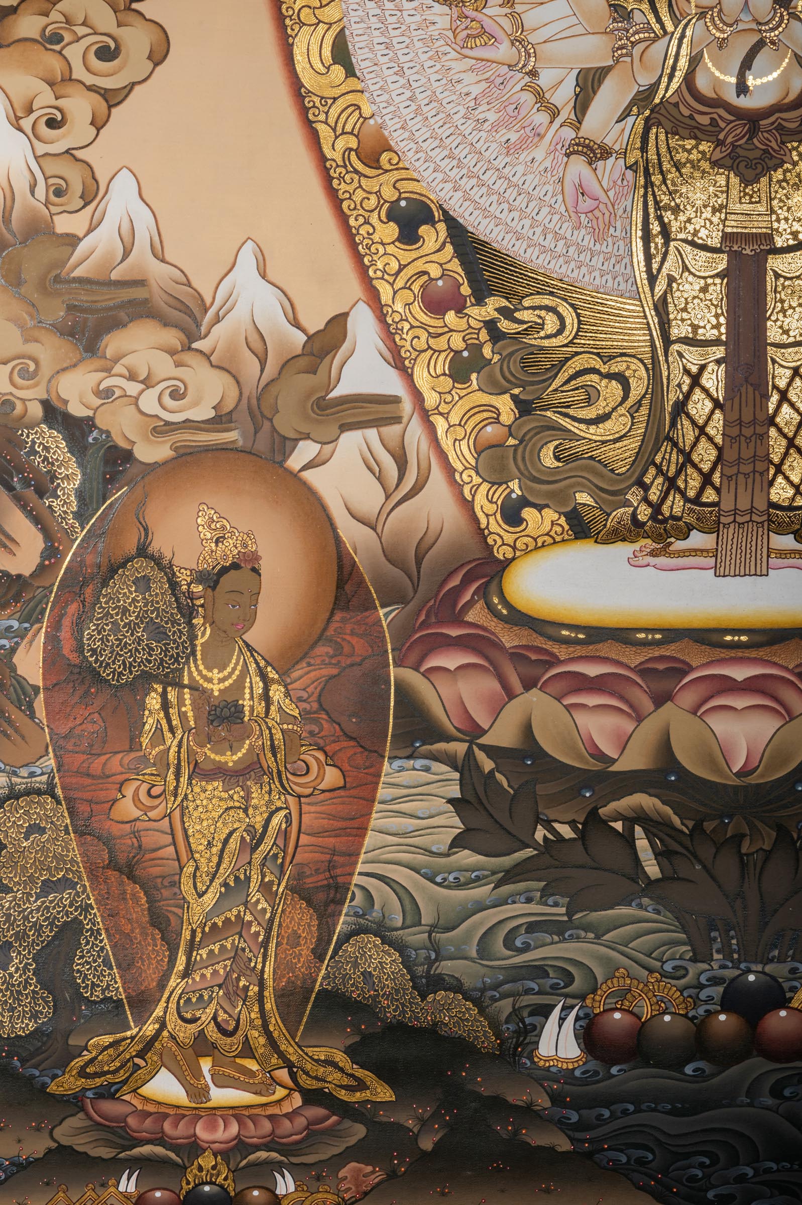 Avalokeshwor Thangka - a hand-painted Buddhist artwork from Nepal