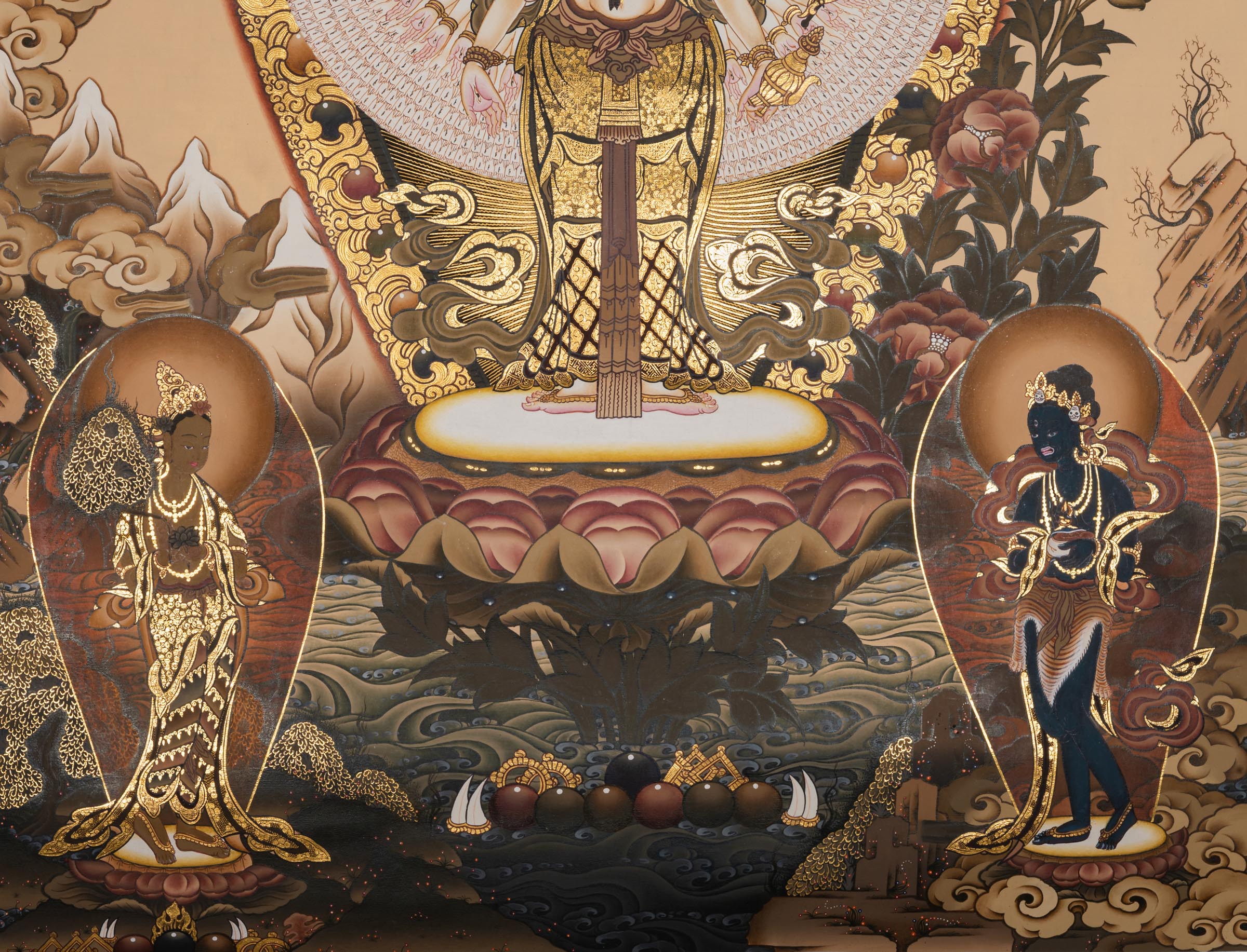 Avalokeshwor Thangka - a hand-painted Buddhist artwork from Nepal