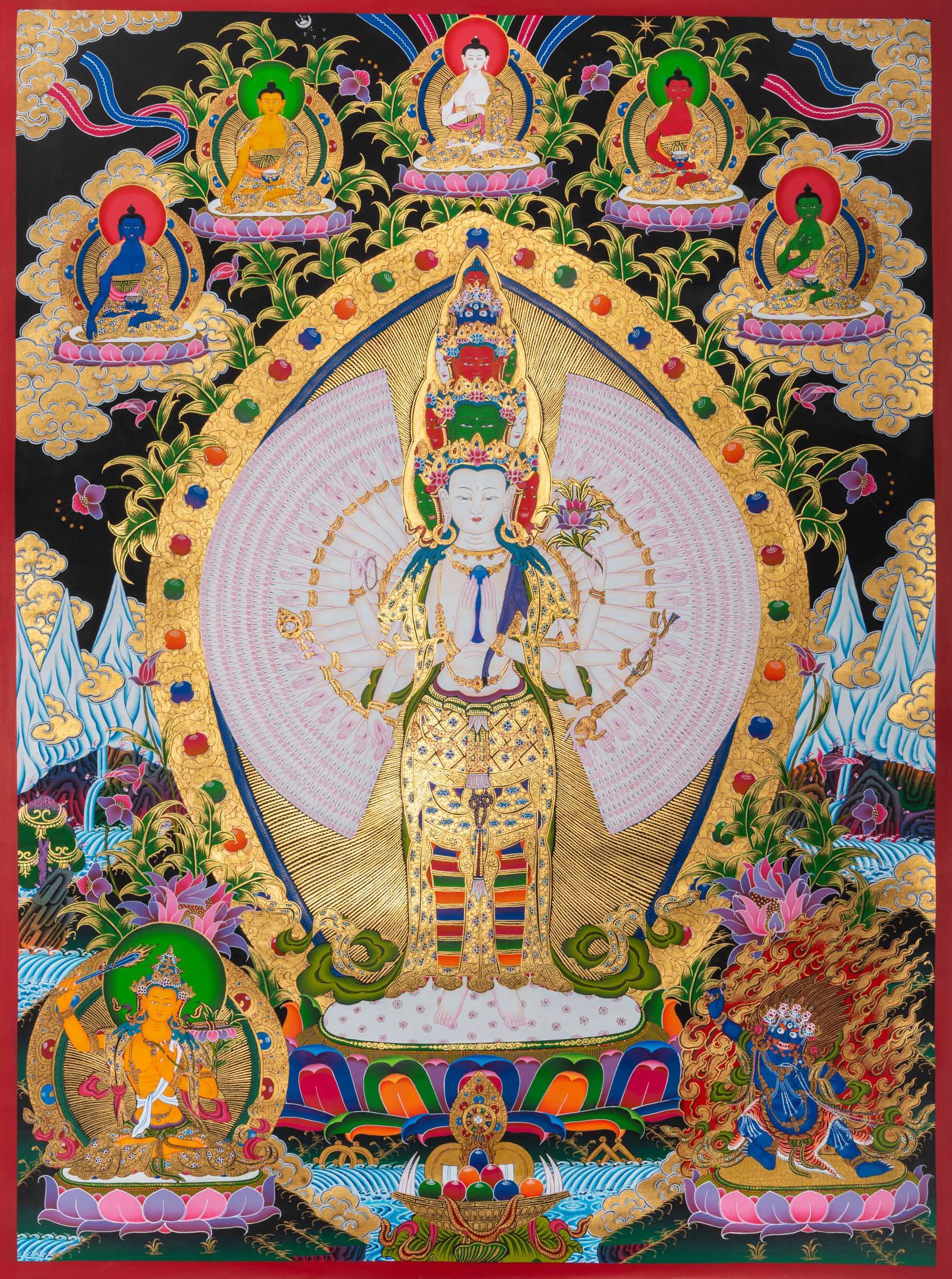 Avalokitesvara | Three Great Bodhisattva Thanka Painting
