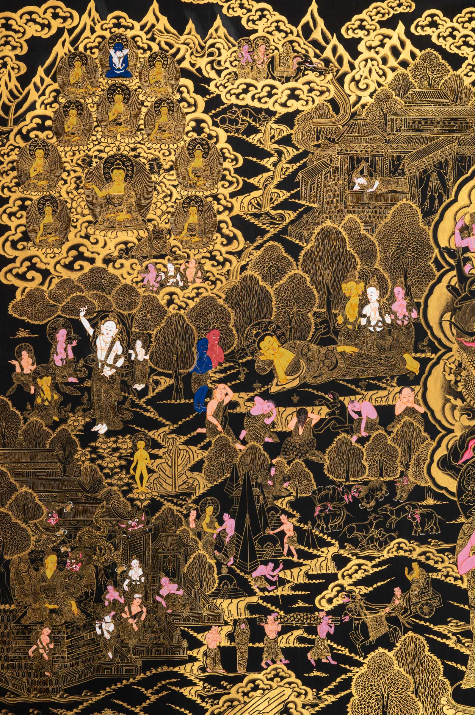 Buddha Life Thangka - a beautifully hand-painted sacred artwork