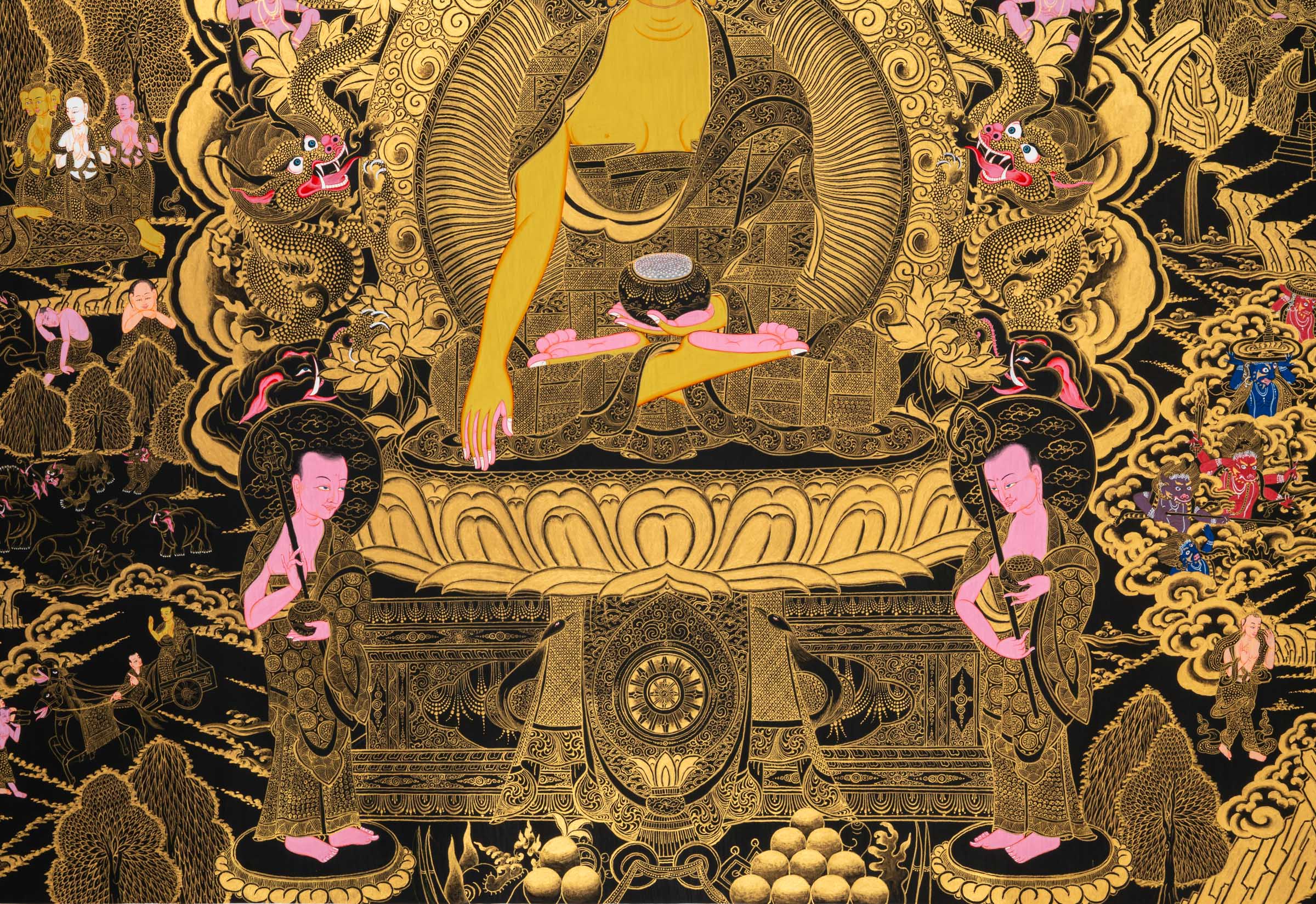 Buddha Life Thangka - a beautifully hand-painted sacred artwork