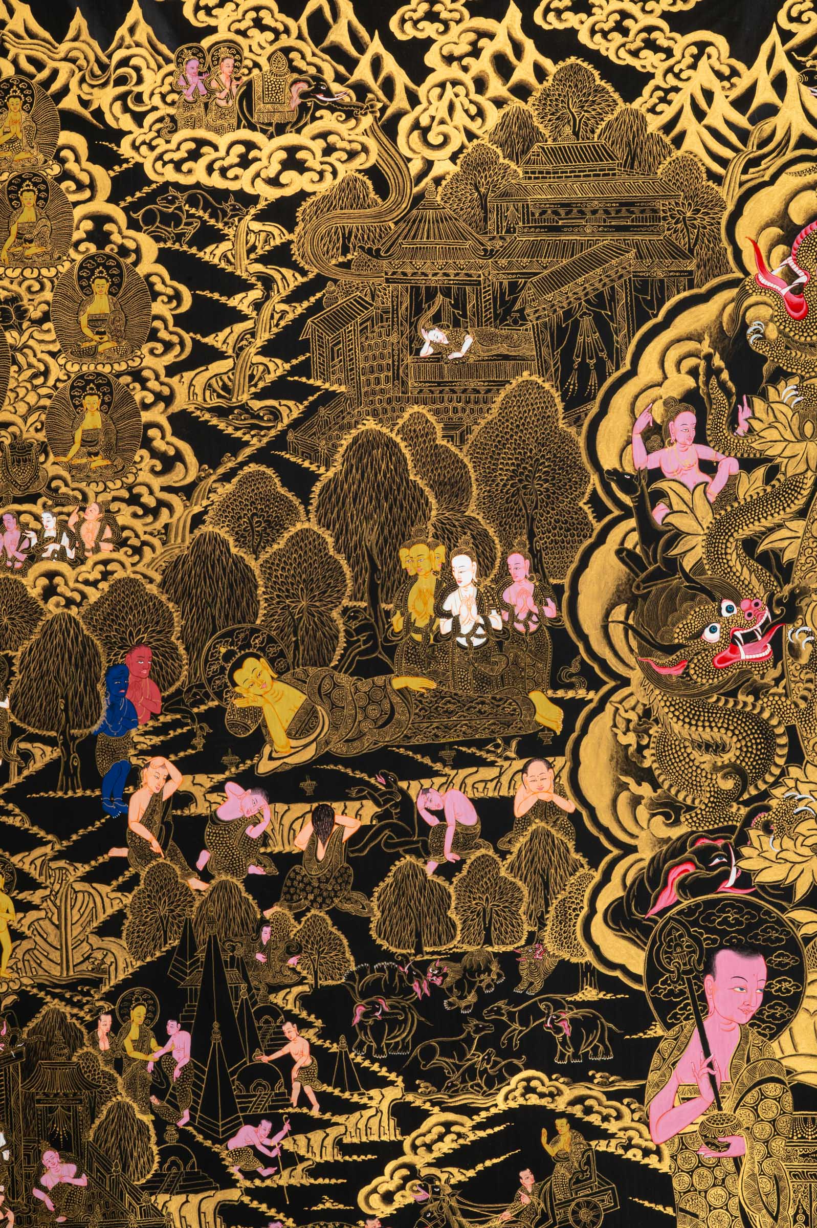 Buddha Life Thangka - a beautifully hand-painted sacred artwork