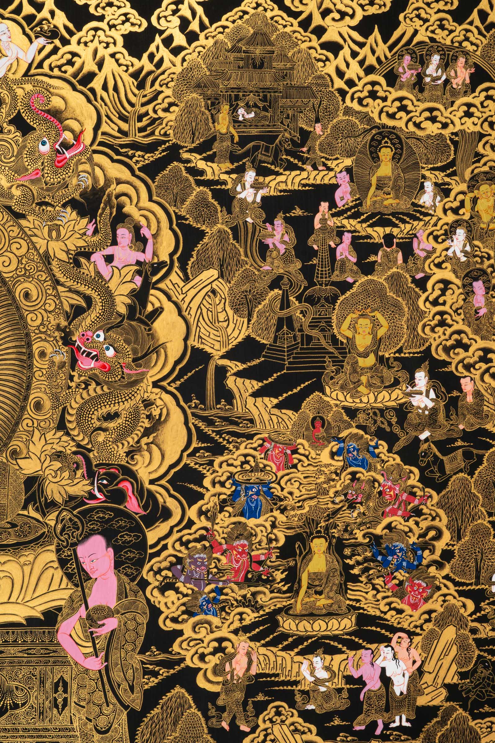 Buddha Life Thangka - a beautifully hand-painted sacred artwork