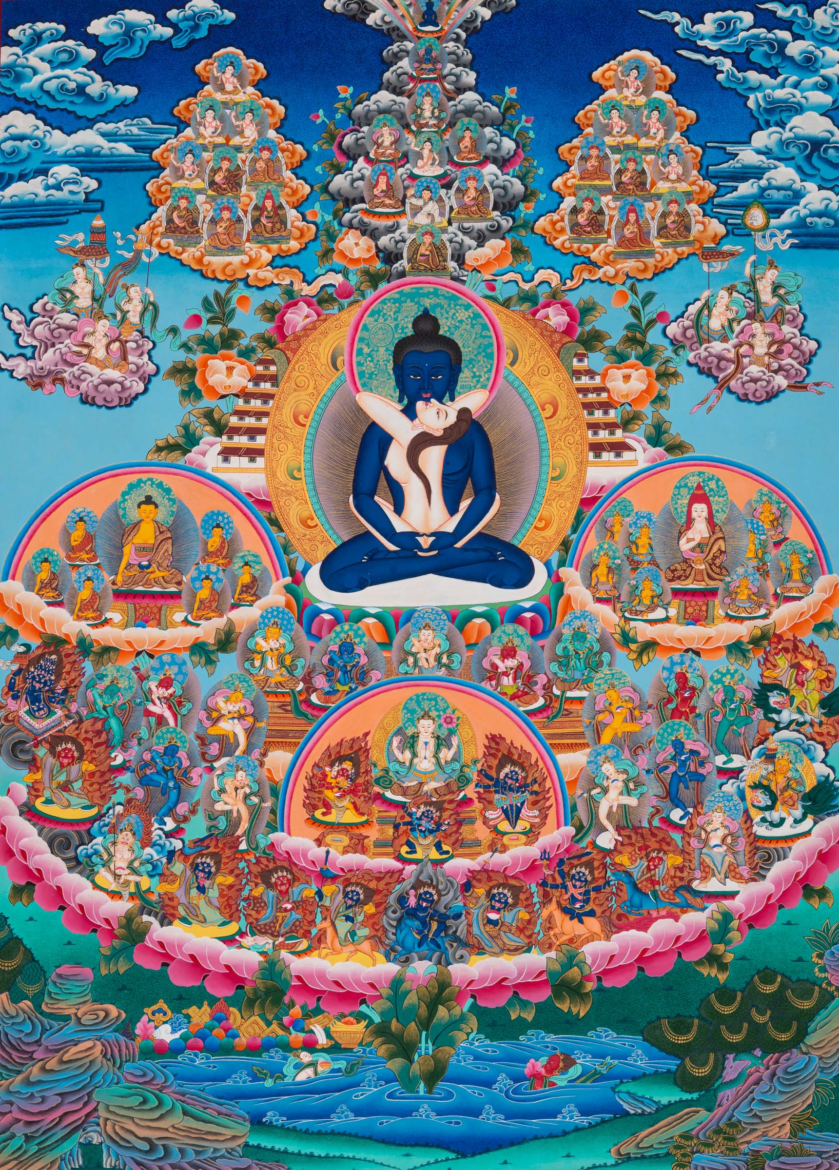 The Buddha Shakti Choskini Thangka - an exceptional hand-painted artwork