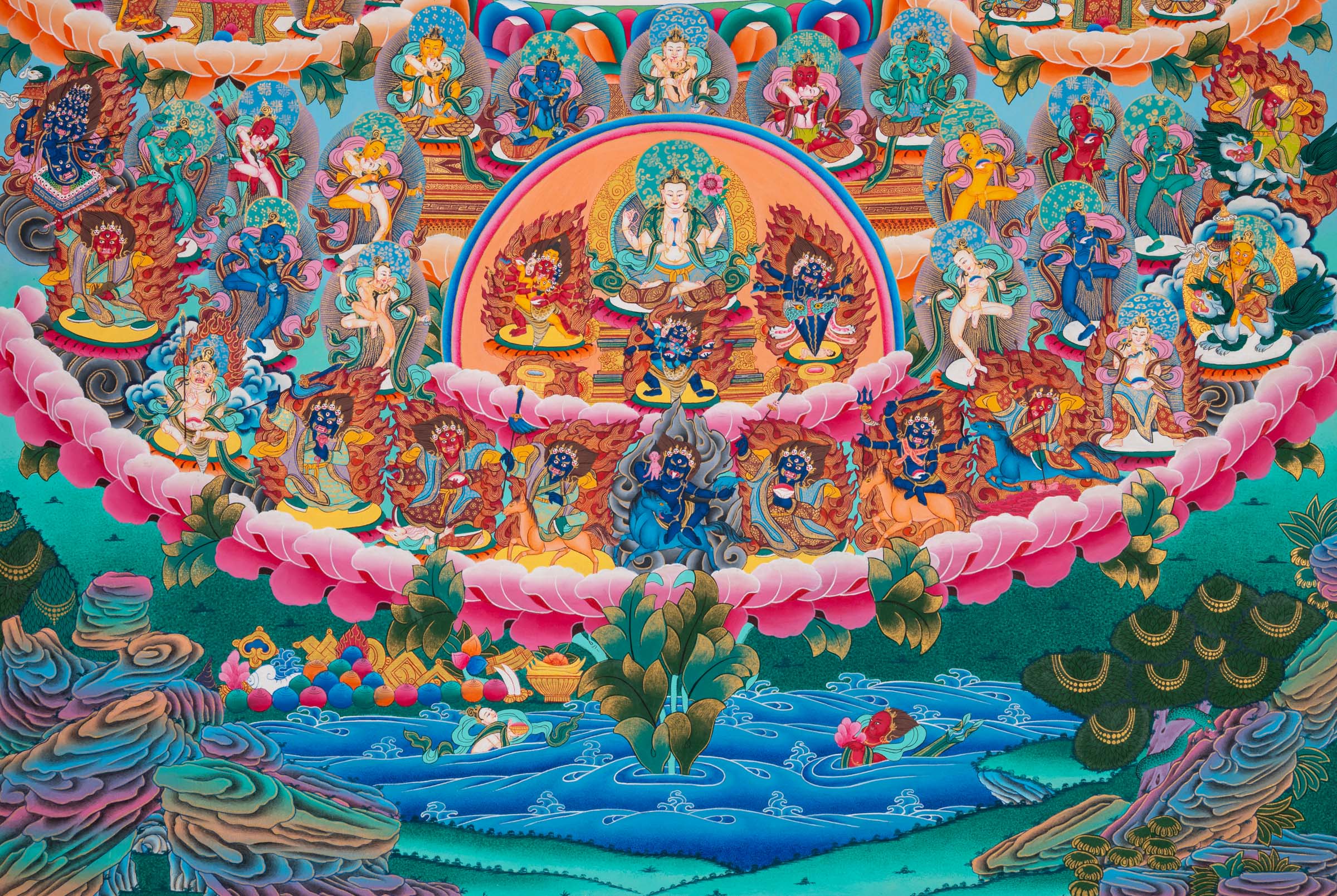 The Buddha Shakti Choskini Thangka - an exceptional hand-painted artwork