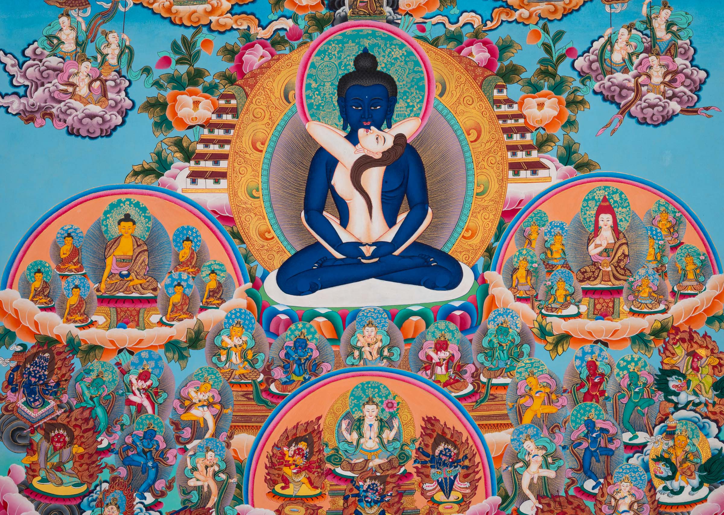 The Buddha Shakti Choskini Thangka - an exceptional hand-painted artwork