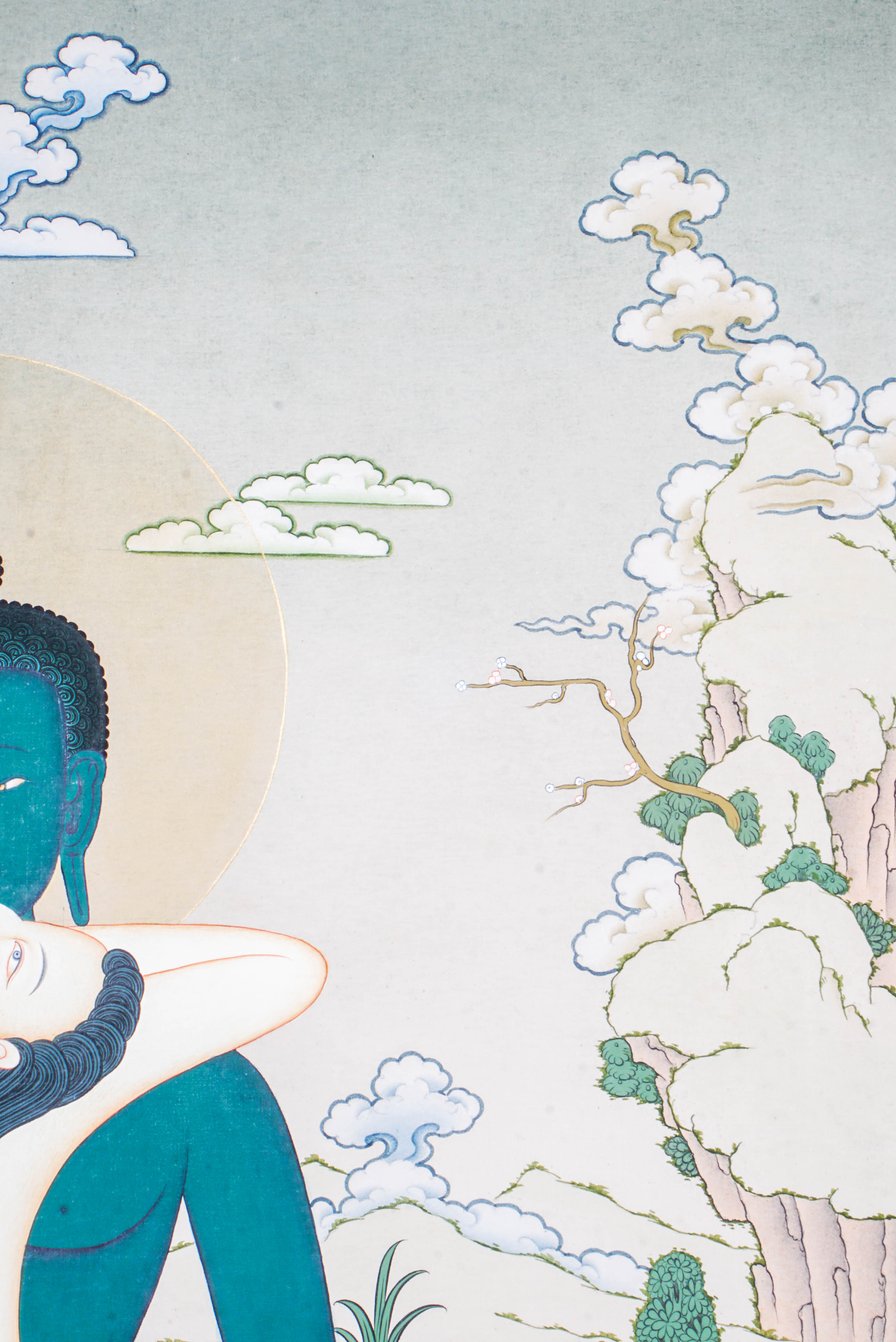 The Buddha Shakti Thangka Painting symbolizes the union of wisdom and energy in Tibetan Buddhism, blending feminine strength with enlightened compassion. Hand-painted by skilled Tibetan artisans using natural pigments, this vibrant Thangka inspires balance, spiritual growth, and harmony, making it a powerful addition to any meditation space or home.