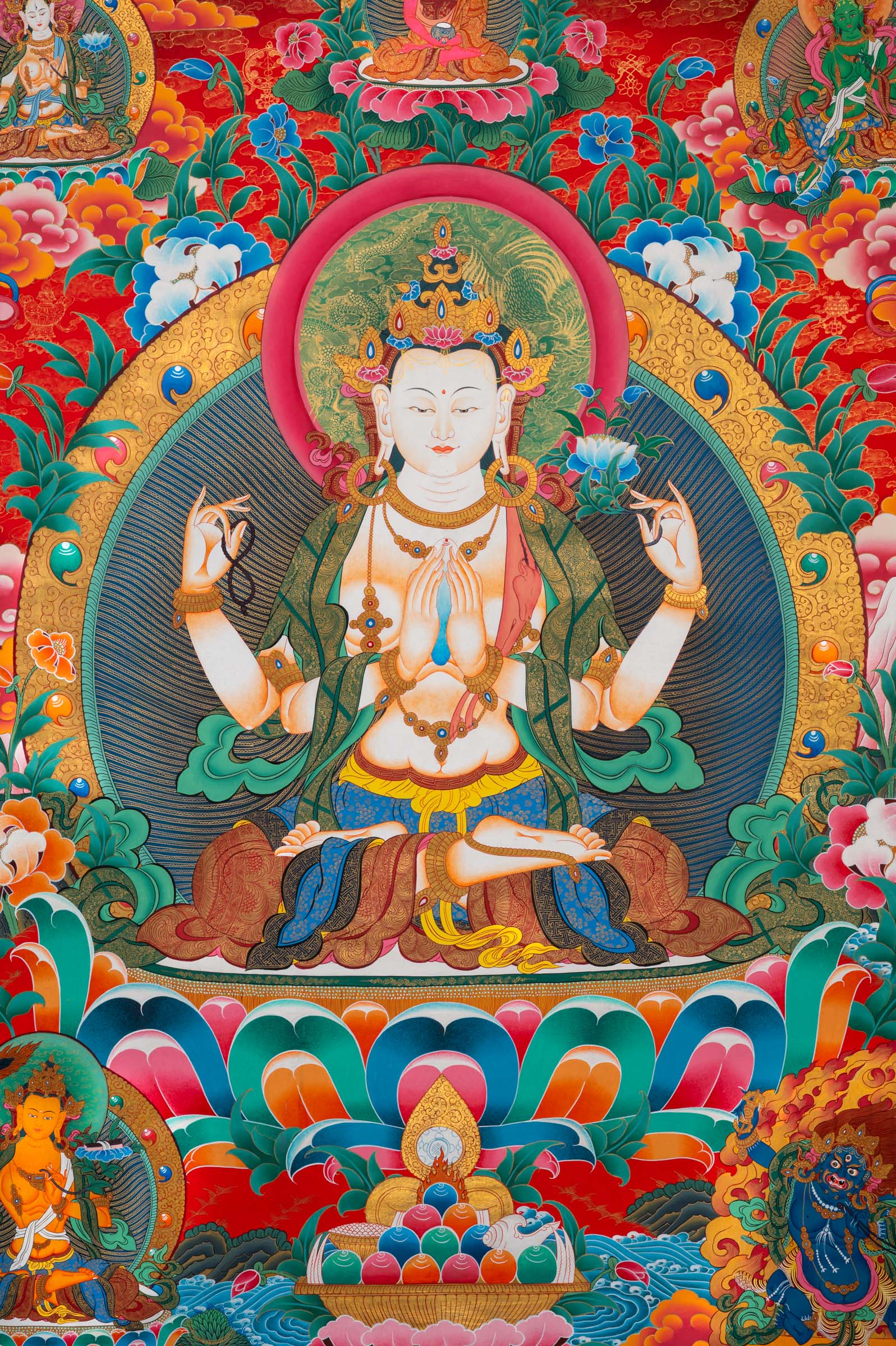 Chenrezig Thangka - a traditional hand-painted artwork