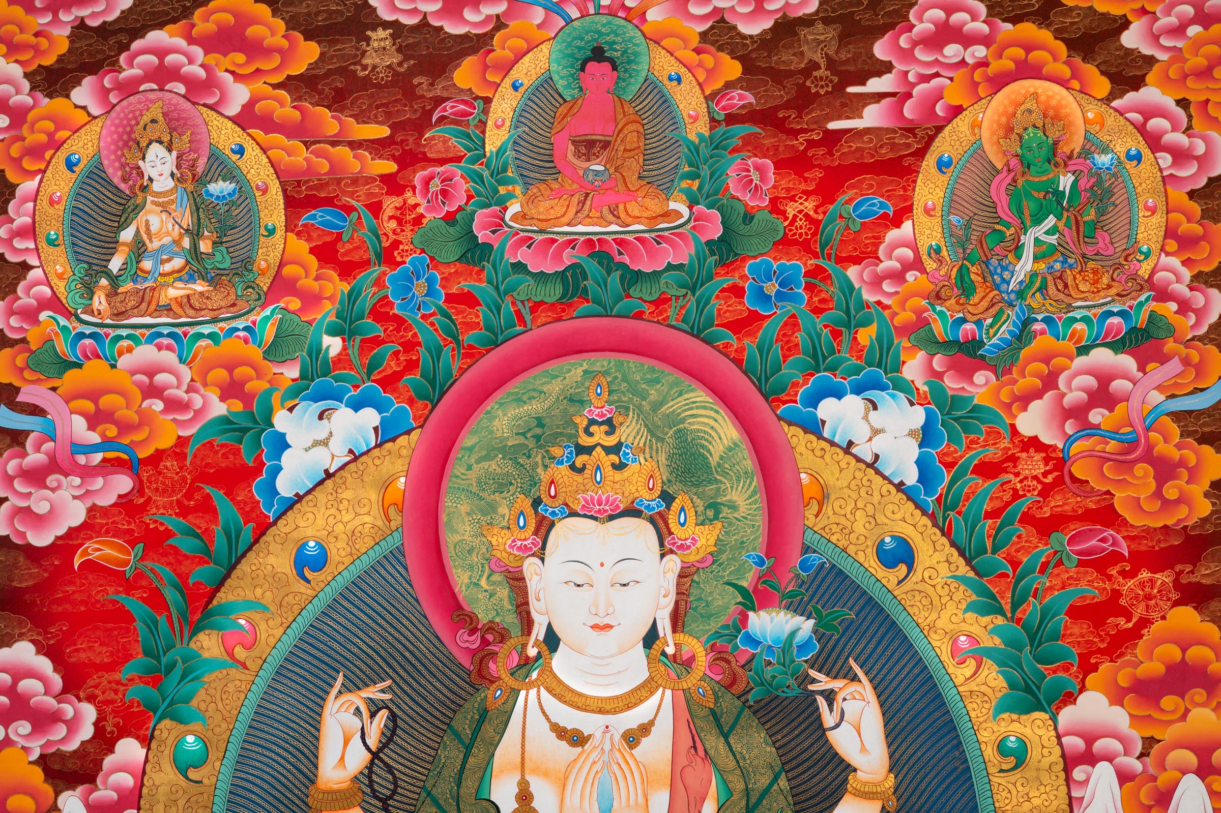 Chenrezig Thangka - a traditional hand-painted artwork