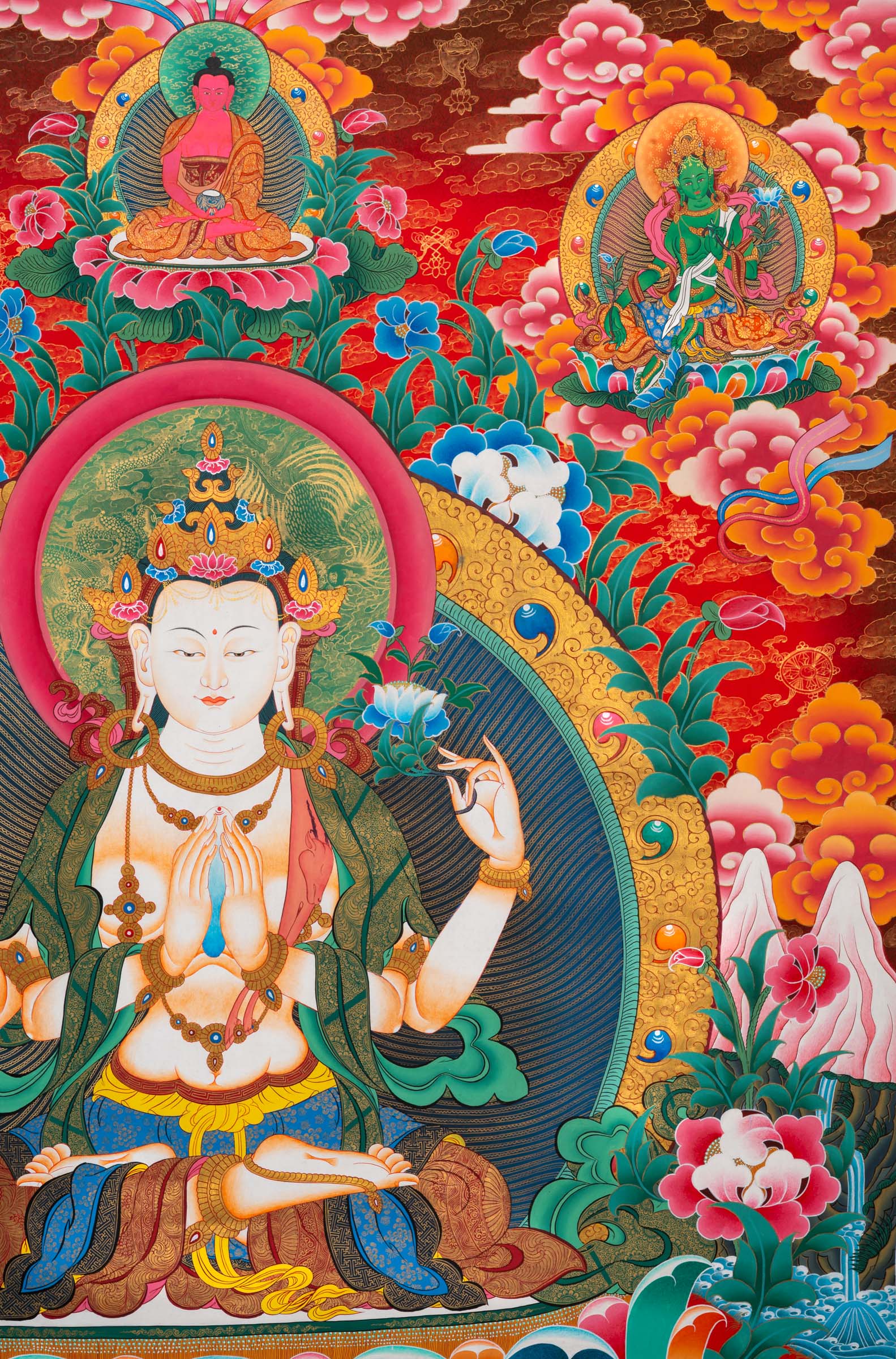 Chenrezig Thangka - a traditional hand-painted artwork
