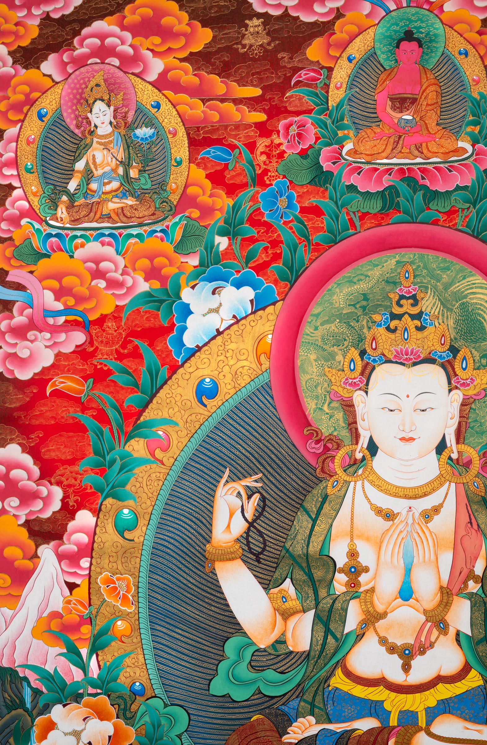 Chenrezig Thangka - a traditional hand-painted artwork
