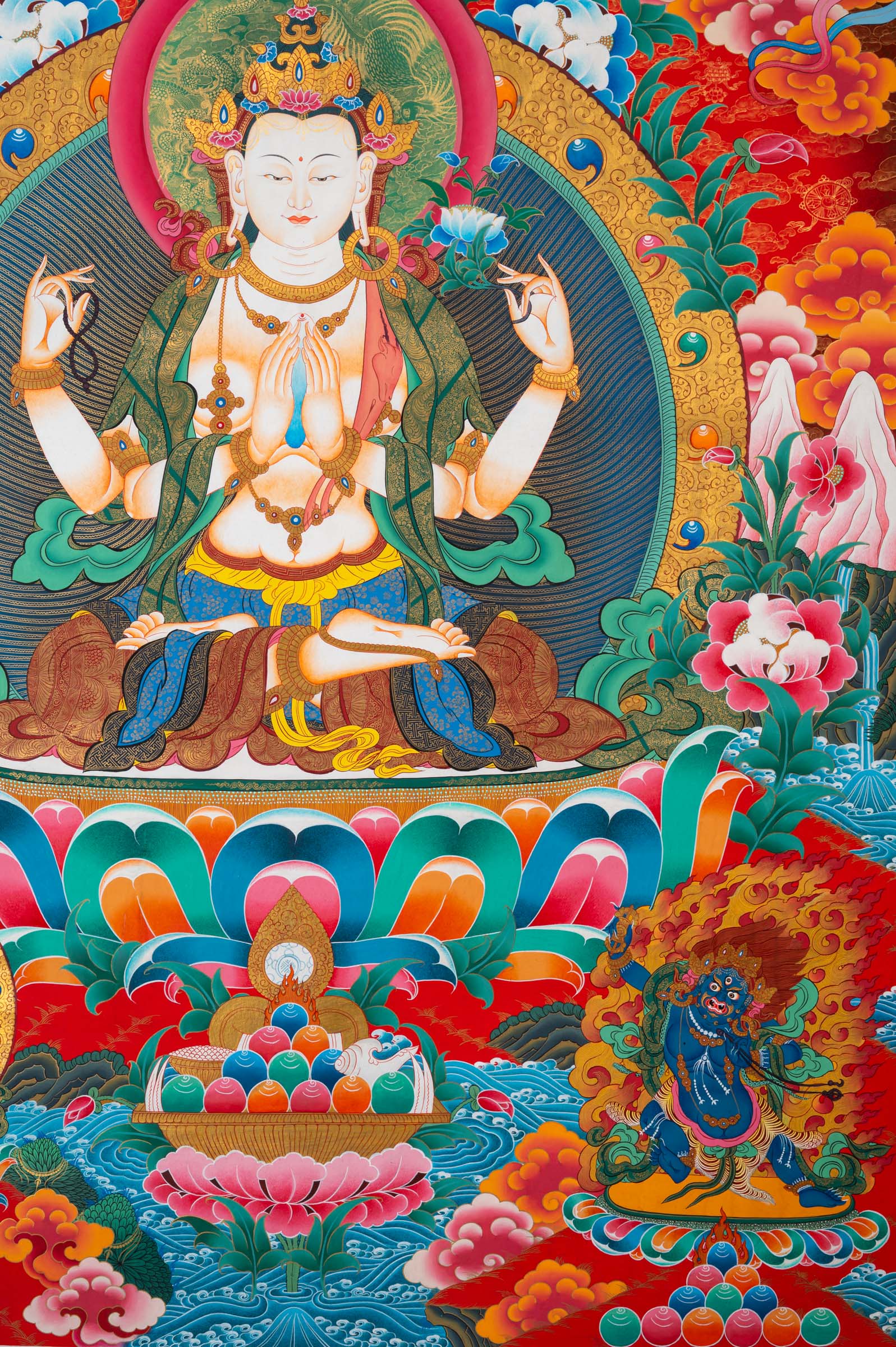 Chenrezig Thangka - a traditional hand-painted artwork