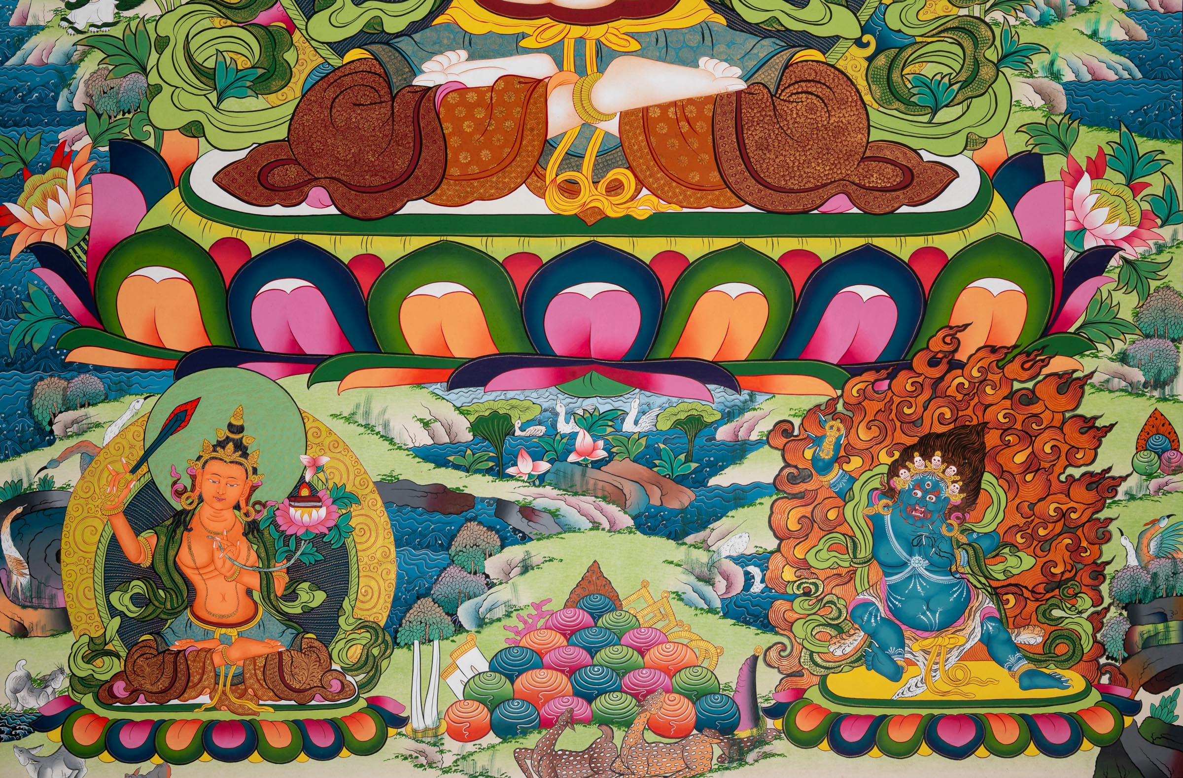 This Chenrezig Thangka - a hand-painted artwork