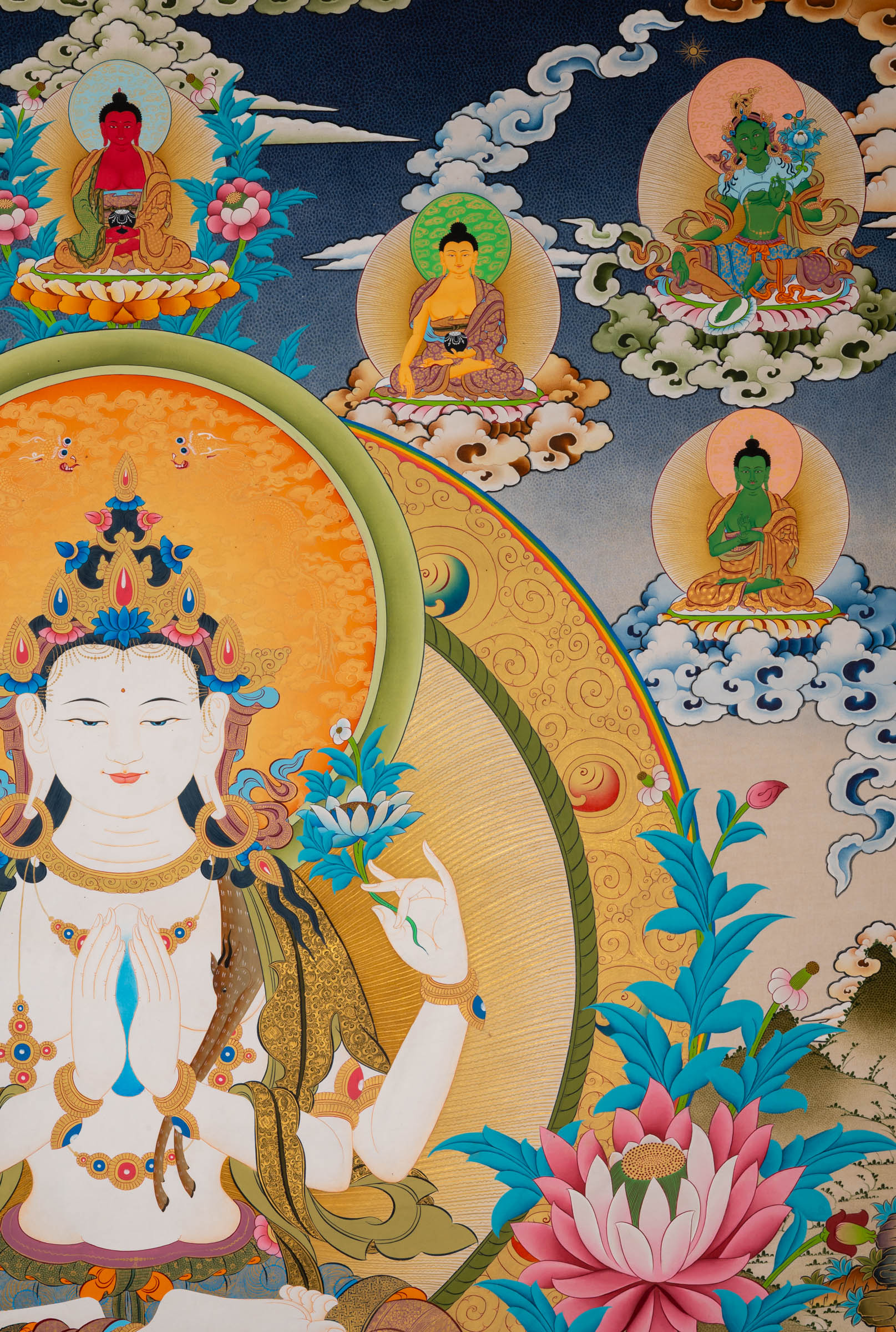 The Chenrezig Thangka - a stunning hand-painted Buddhist artwork