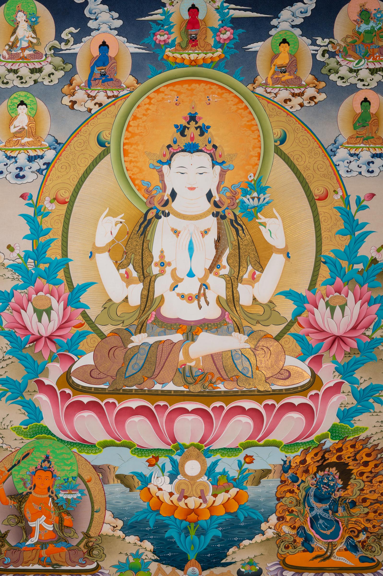 The Chenrezig Thangka - a stunning hand-painted Buddhist artwork