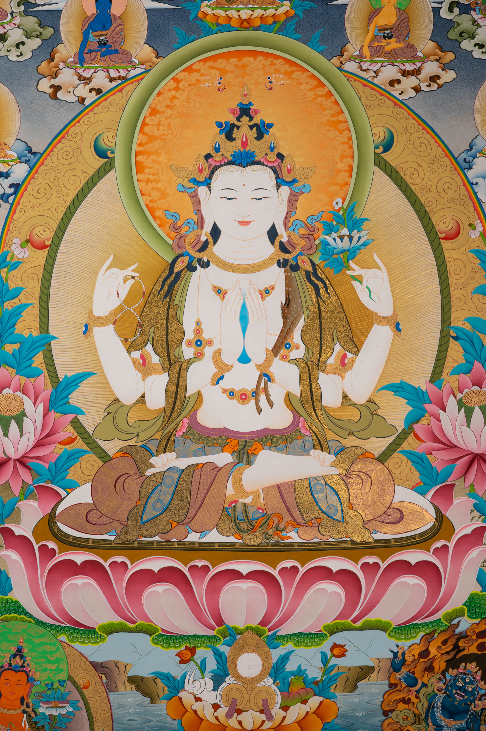 The Chenrezig Thangka - a stunning hand-painted Buddhist artwork