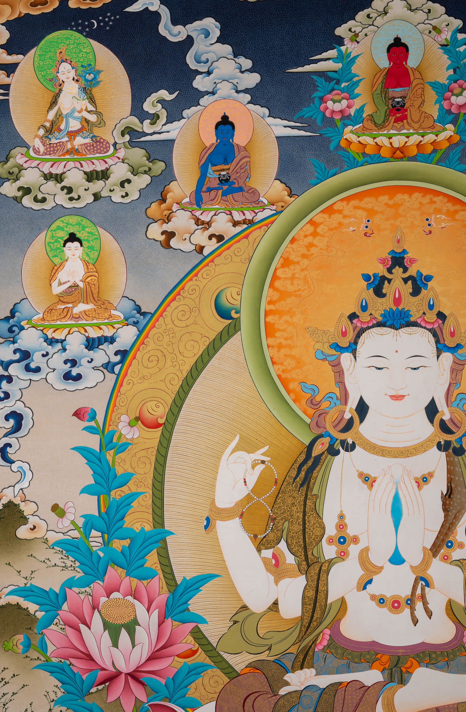 The Chenrezig Thangka - a stunning hand-painted Buddhist artwork