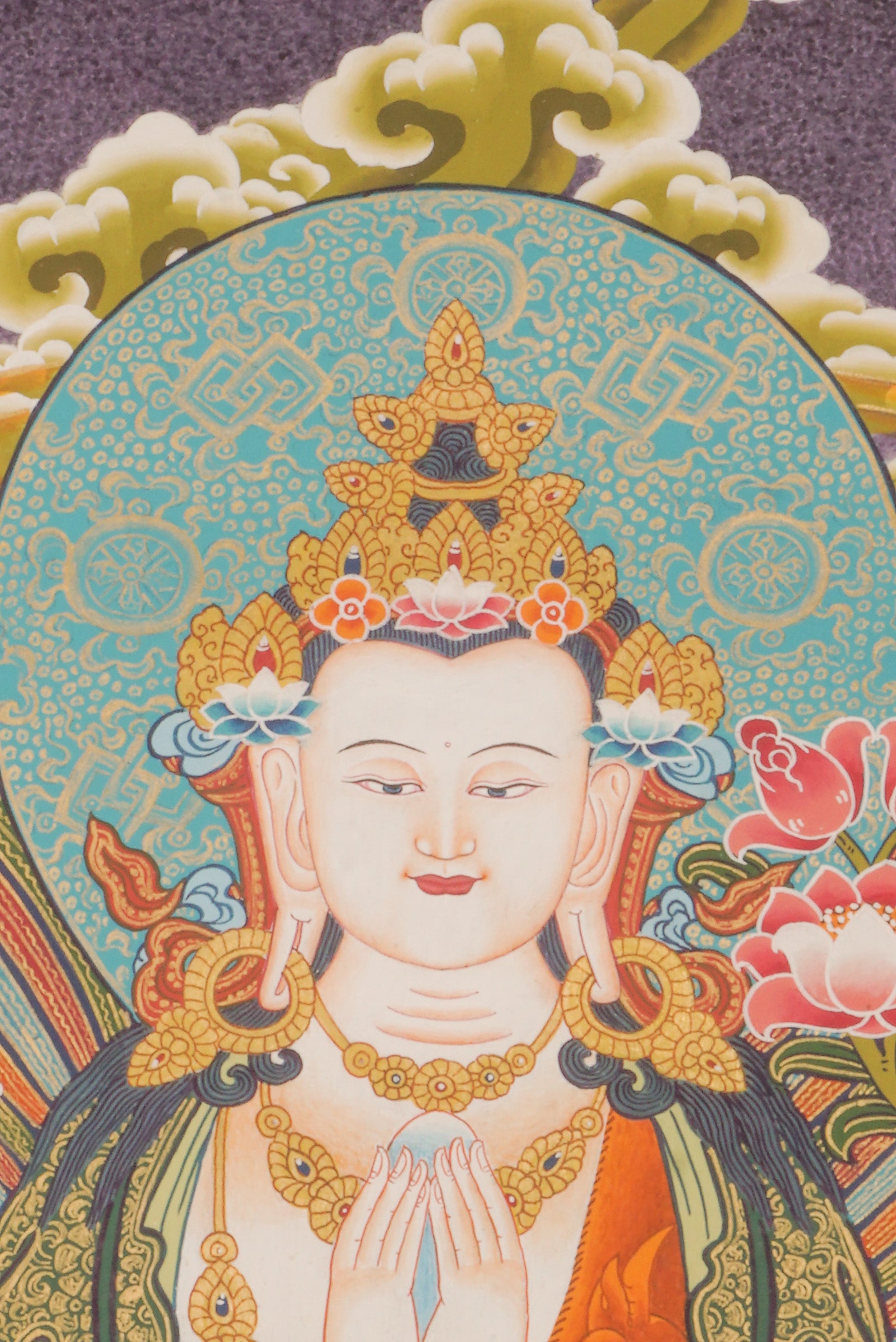 This genuine Chenrezig Thangka, hand-painted with natural mineral pigments, radiates boundless compassion and deep spiritual significance. More than just art, it serves as a sacred tool for meditation and a beautiful reminder of Chenrezig’s infinite kindness and healing presence.