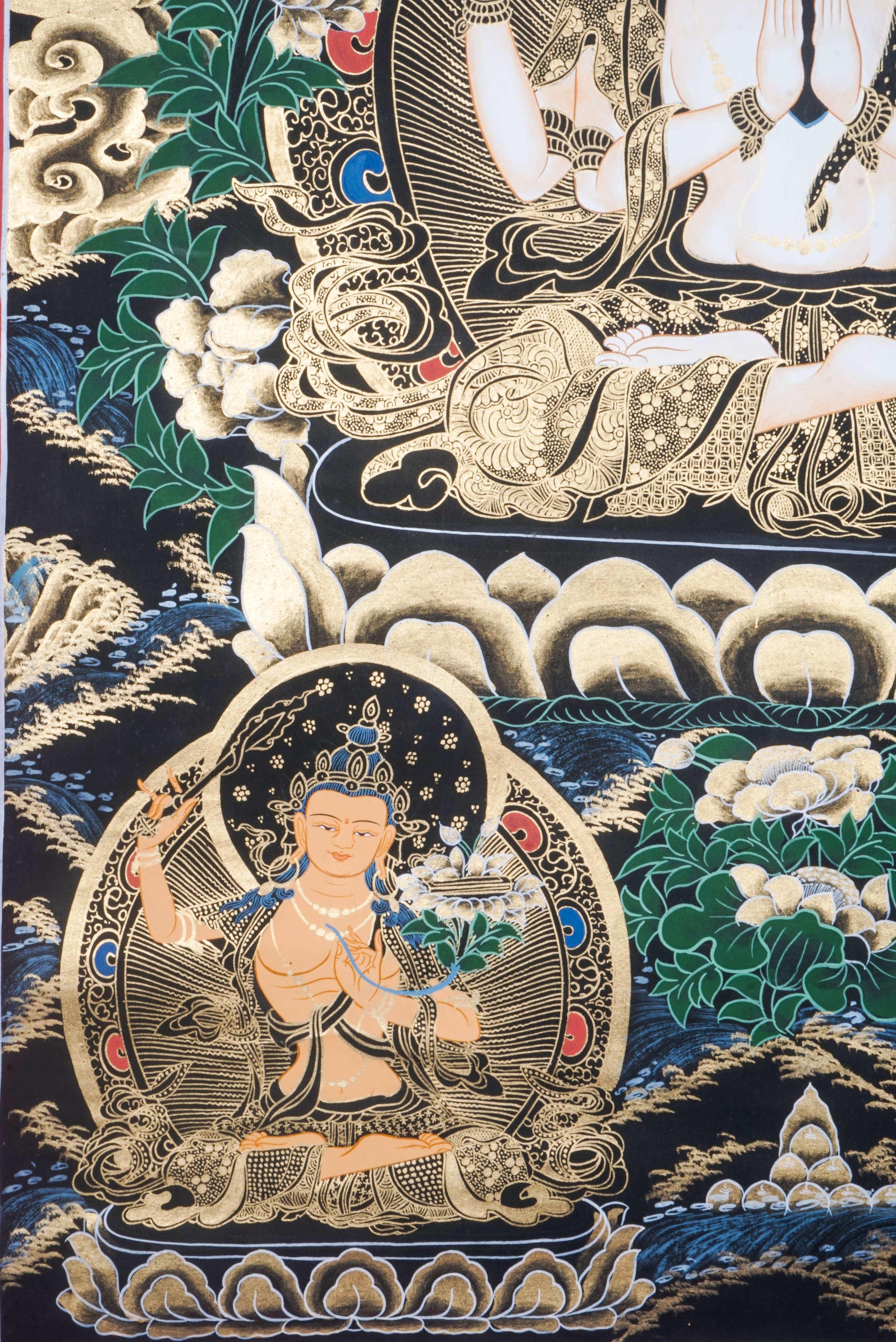 This genuine Chenrezig Thangka embodies the essence of compassion, hand-painted with natural mineral pigments by skilled artisans. A sacred symbol of serenity and Tibetan heritage, it's perfect for meditation, home decor, or meaningful gifting.