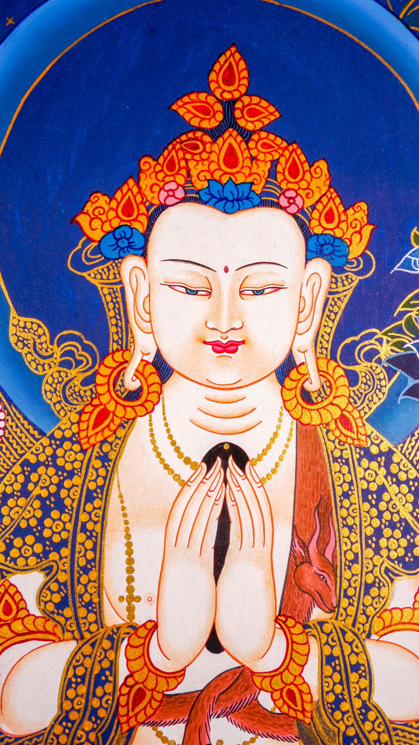 This Chengresi thangka painting is ideal for meditation rooms, altars, or any space seeking solace and inspiration.