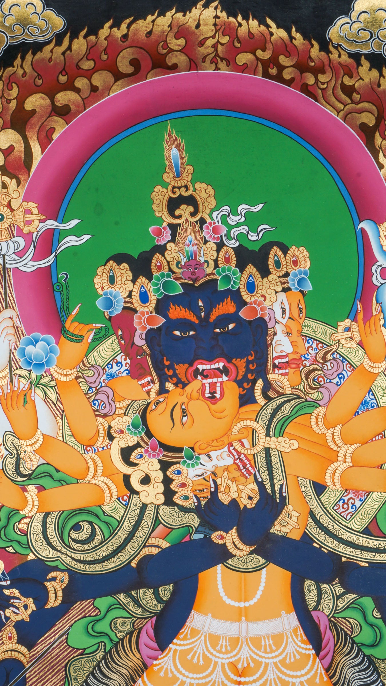 Kalachakra Shakti Thangka - a sacred art representing the vibrant feminine energy of Kalachakra.
