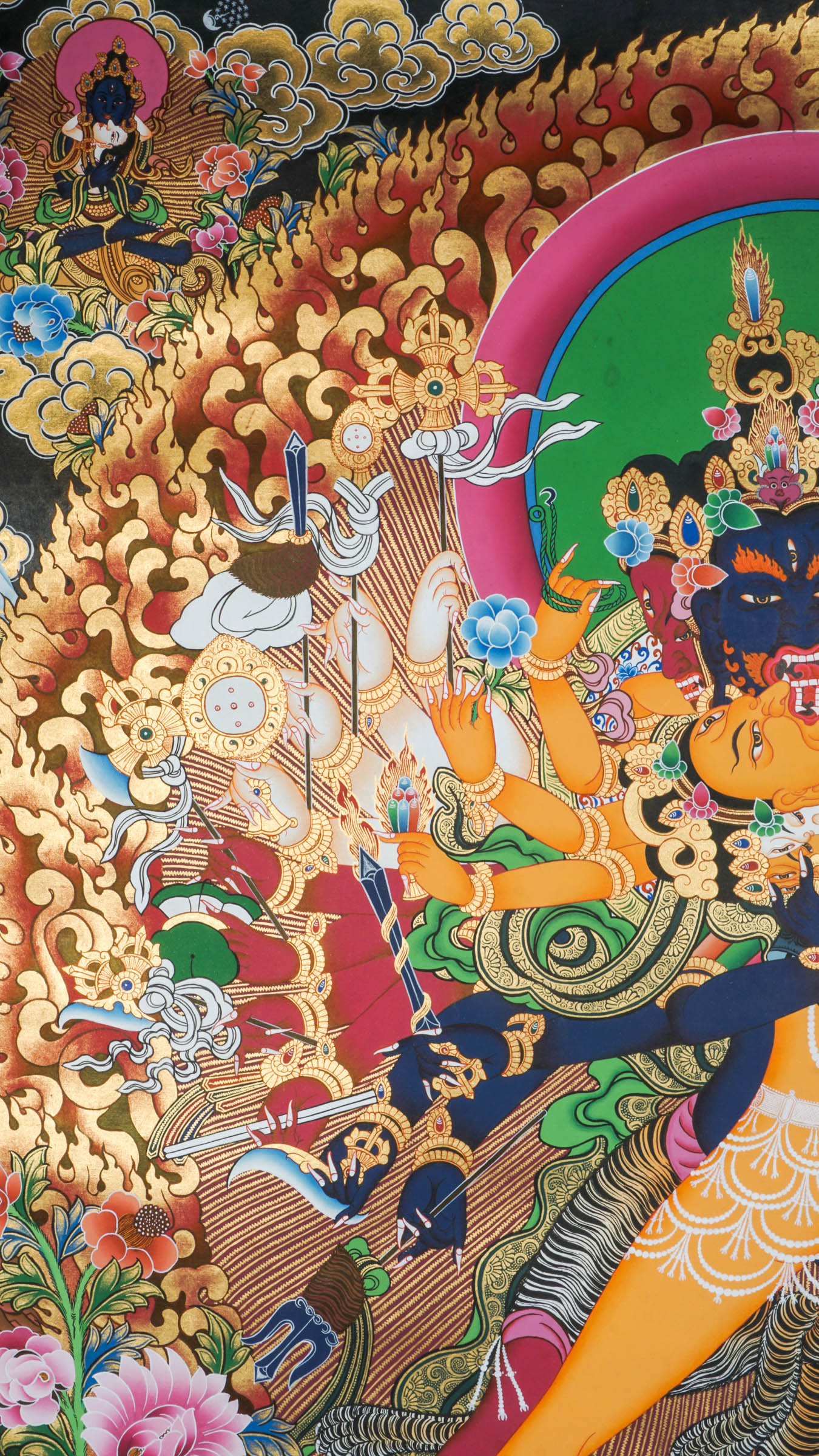 Kalachakra Shakti Thangka - a sacred art representing the vibrant feminine energy of Kalachakra.