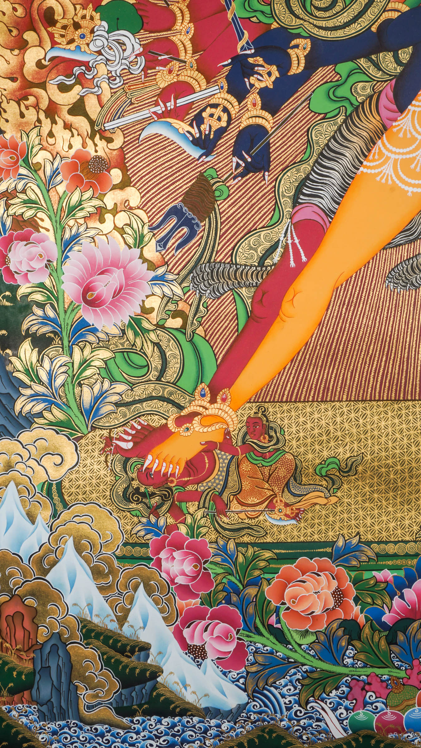 Kalachakra Shakti Thangka - a sacred art representing the vibrant feminine energy of Kalachakra.