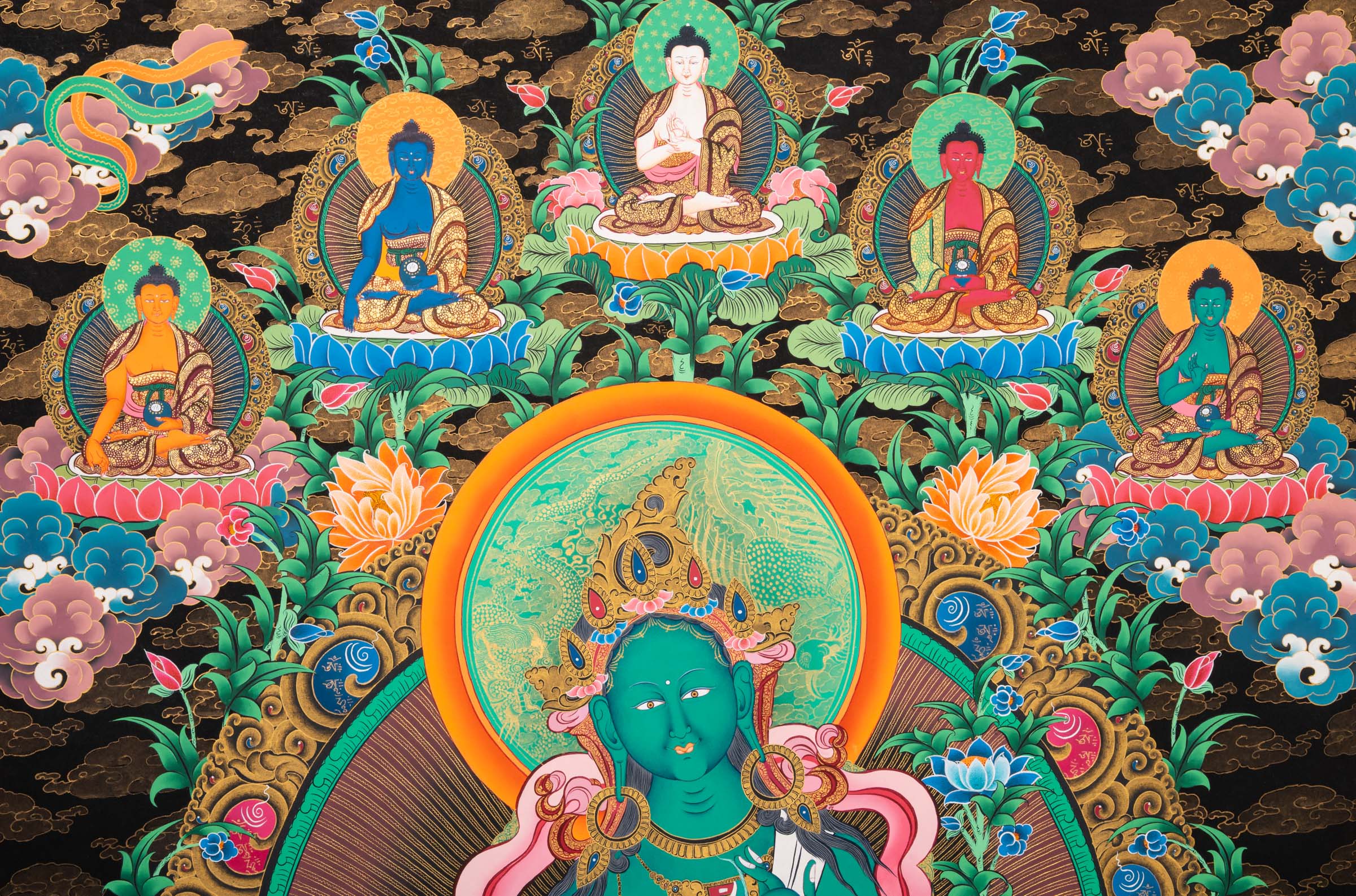 Green Tara Thangka - a hand-painted sacred artwork