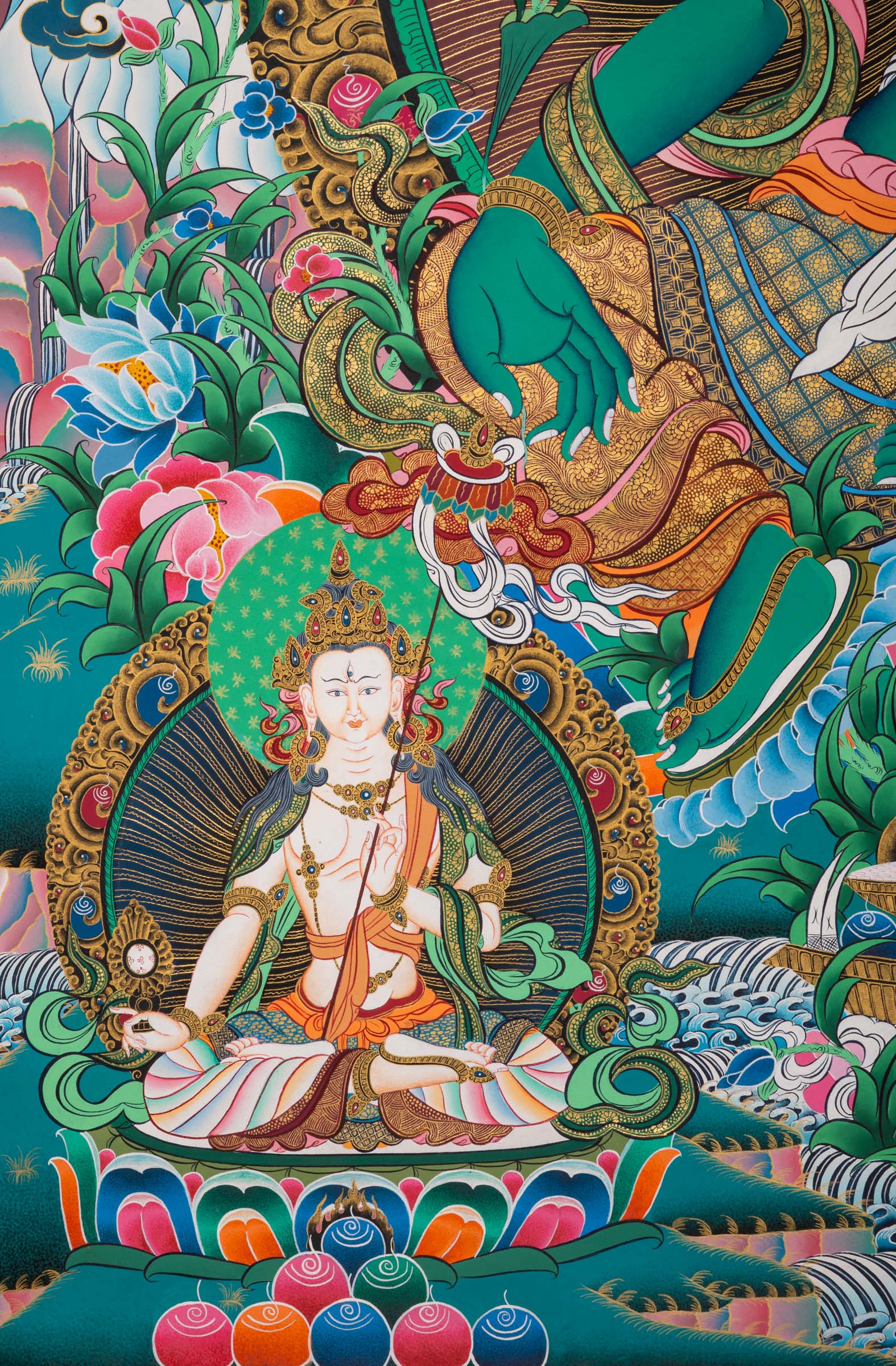 Green Tara Thangka - a hand-painted sacred artwork