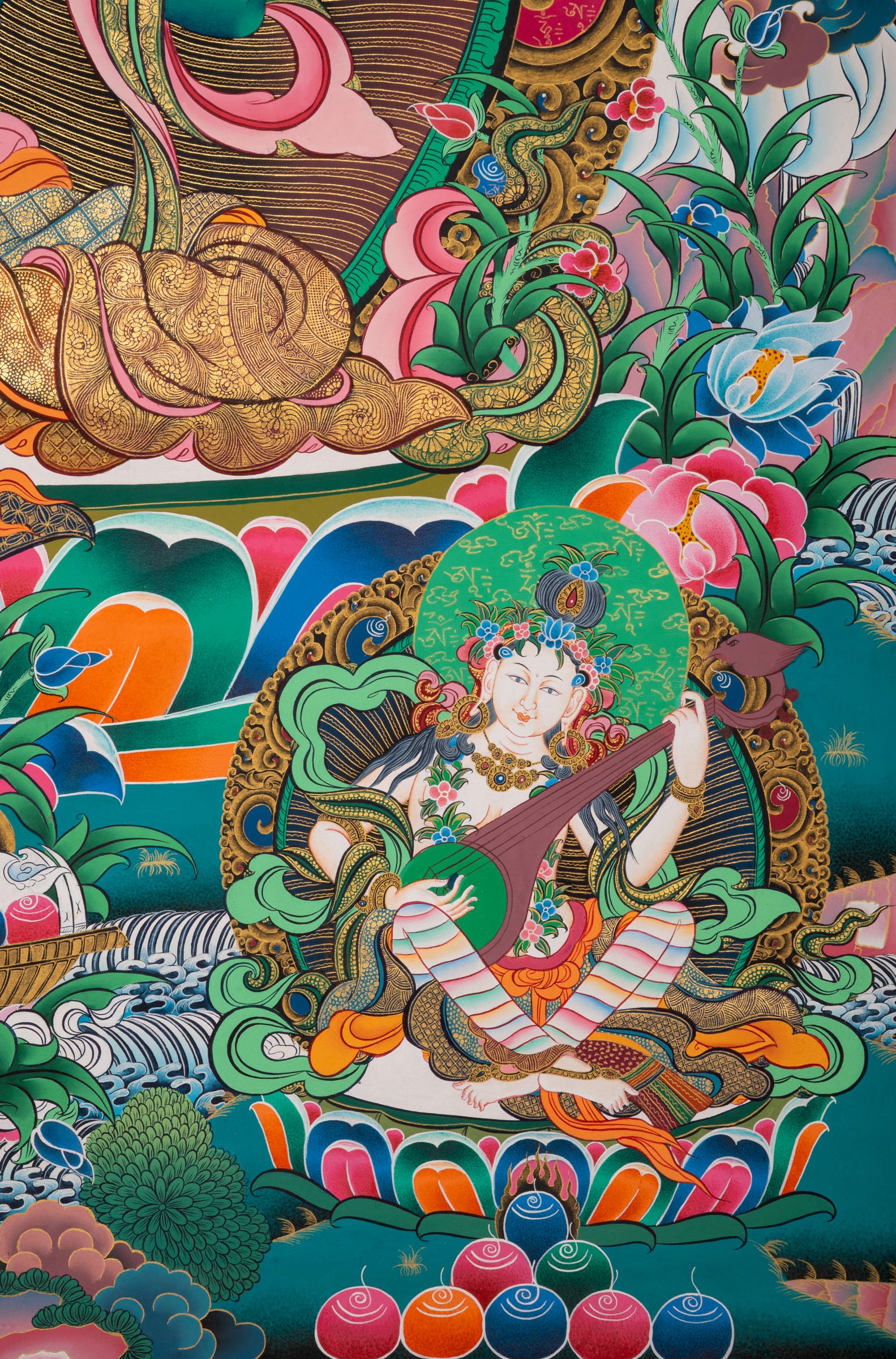 Green Tara Thangka - a hand-painted sacred artwork