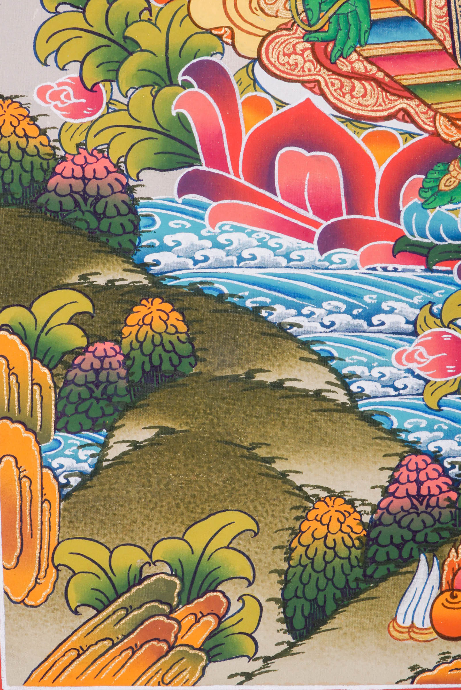 This genuine Tibetan Green Tara Thangka, hand-painted with natural pigments, embodies compassion and swift protection—ideal for inviting healing energy and abundance into your sacred space.