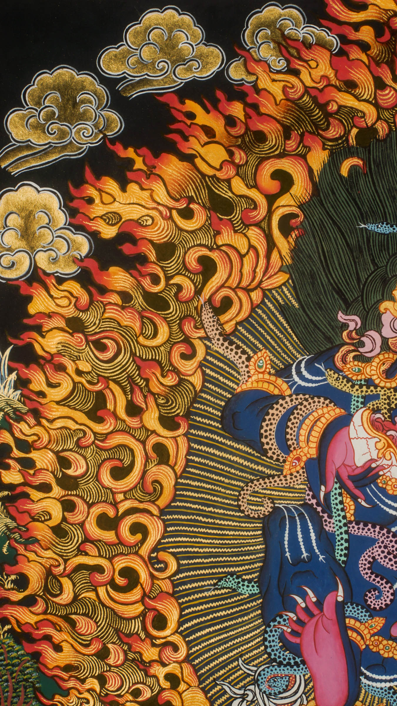 Black Zambala Thangka is a genuine Tibetan Buddhist artwork known for attracting wealth and removing obstacles. This traditional thangka symbolizes protection, prosperity, and spiritual strength. Ideal for meditation or sacred space.