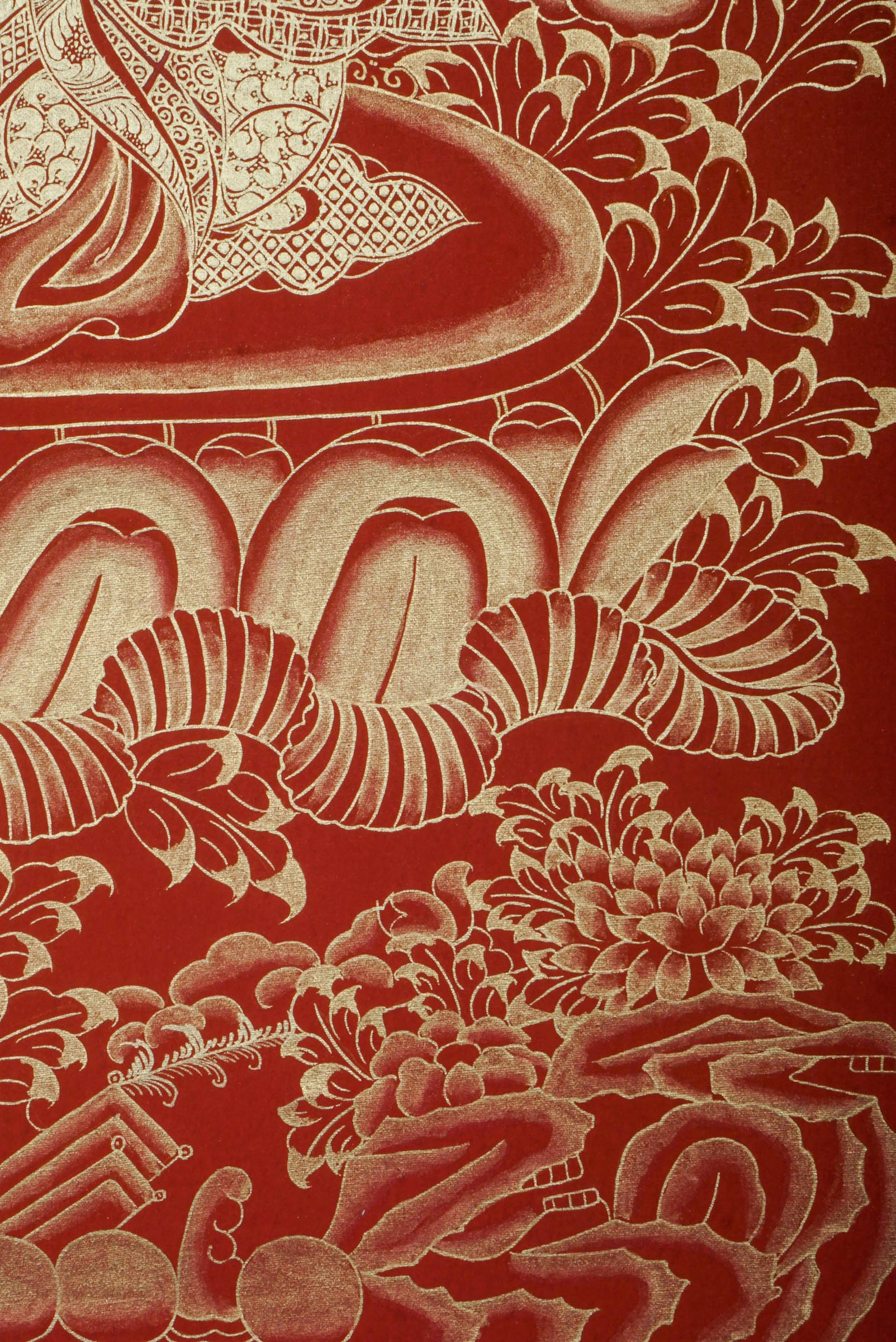This genuine Tibetan Guru Padmasambhava Thangka honors the Lotus-Born master, symbolizing wisdom, protection, and spiritual power. Hand-painted with rich colors and sacred detail, it radiates blessings through the mantra Om Ah Hum Vajra Guru Padma Siddhi Hum.