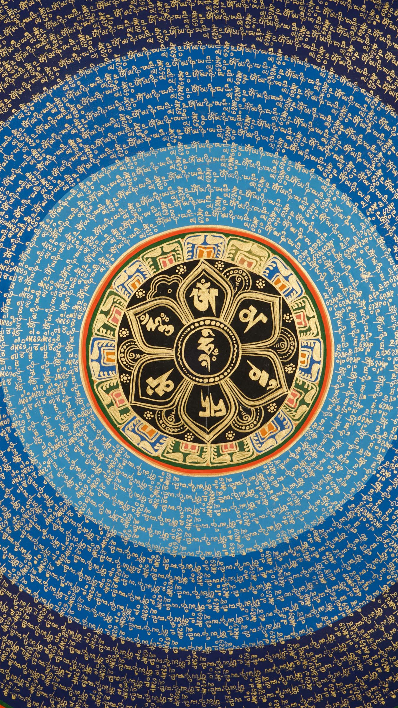 Enhance your space with a genuine Tibetan Mantra Mandala Thangka, a sacred Buddhist painting designed to inspire mindfulness and inner peace. Handcrafted with spiritual symbolism and mantras like "Om Mani Padme Hum," it promotes meditation, balance, and personal growth.