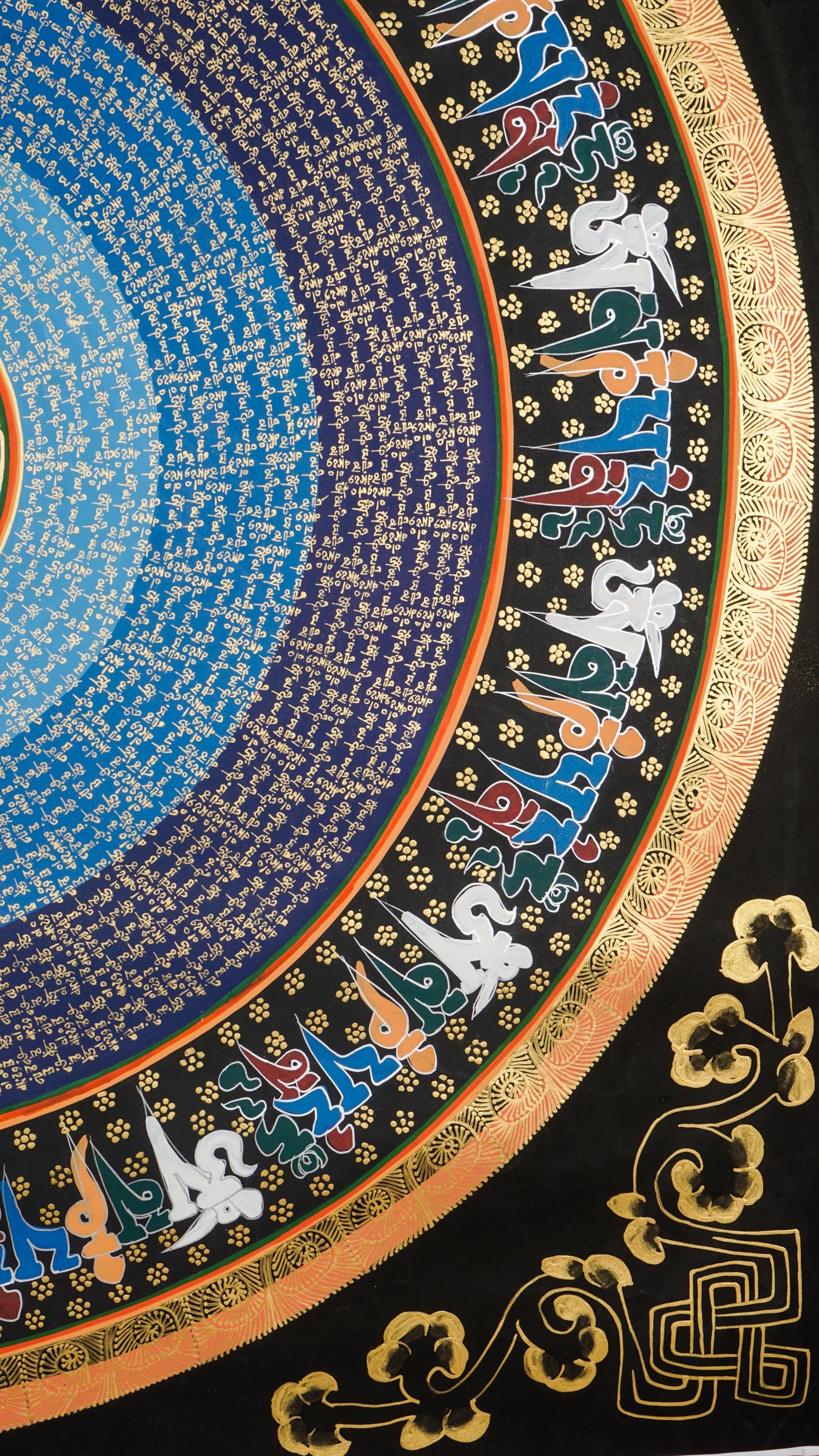 Enhance your space with a genuine Tibetan Mantra Mandala Thangka, a sacred Buddhist painting designed to inspire mindfulness and inner peace. Handcrafted with spiritual symbolism and mantras like "Om Mani Padme Hum," it promotes meditation, balance, and personal growth.