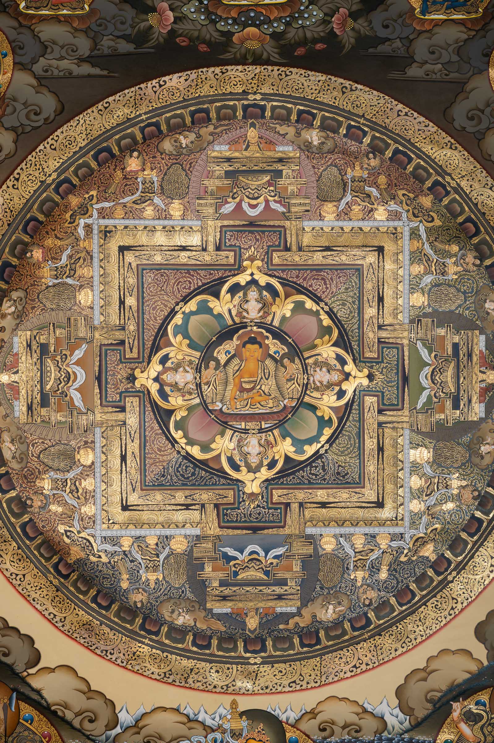 Bring calm and clarity into your space with this exclusive Gautam Buddha Mandala Thangka. Surrounded by sacred deities, it offers balance, focus, and timeless beauty.