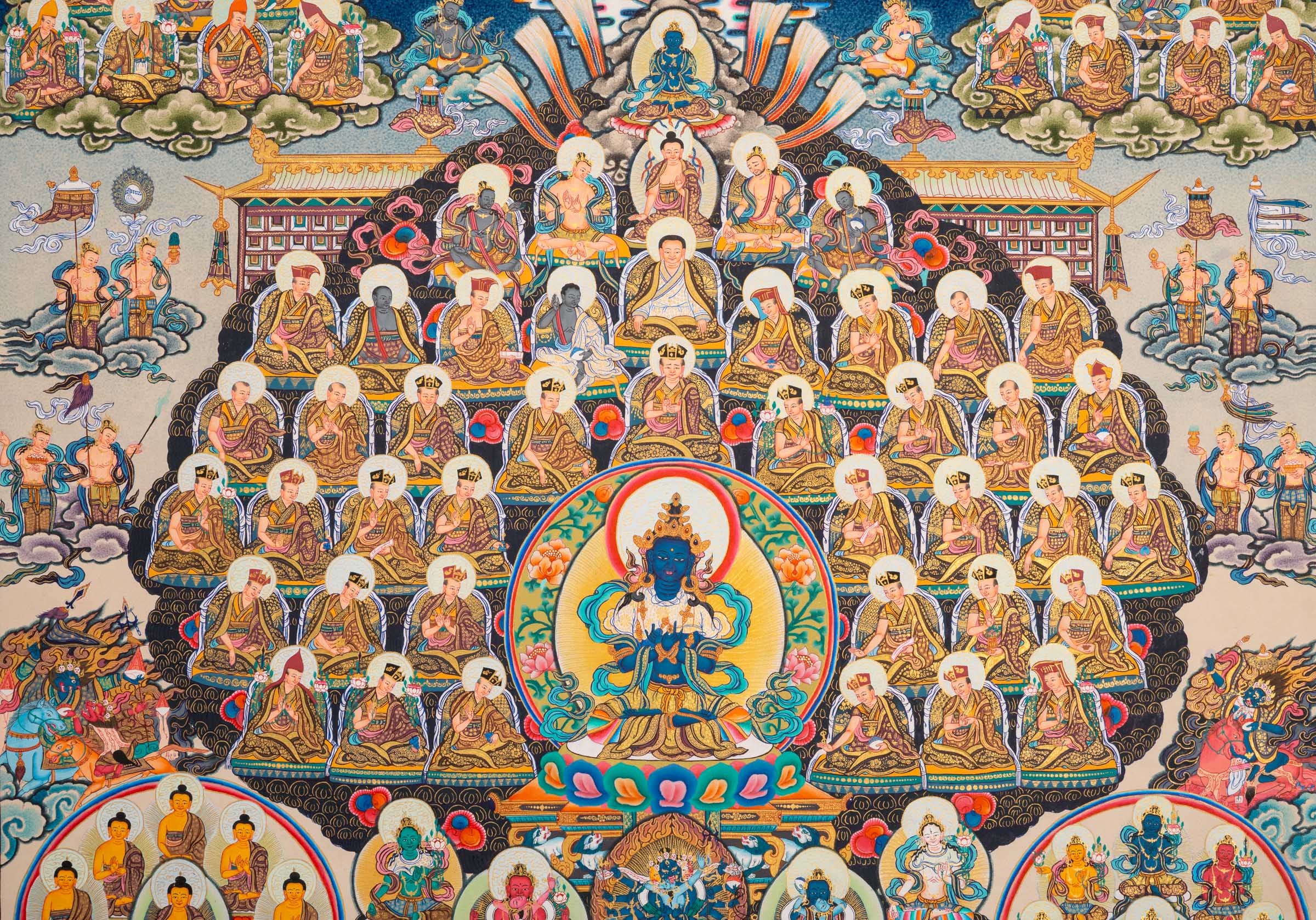 The Kagyu Cheskini Vajradhara Thangka - a revered hand-painted artwork