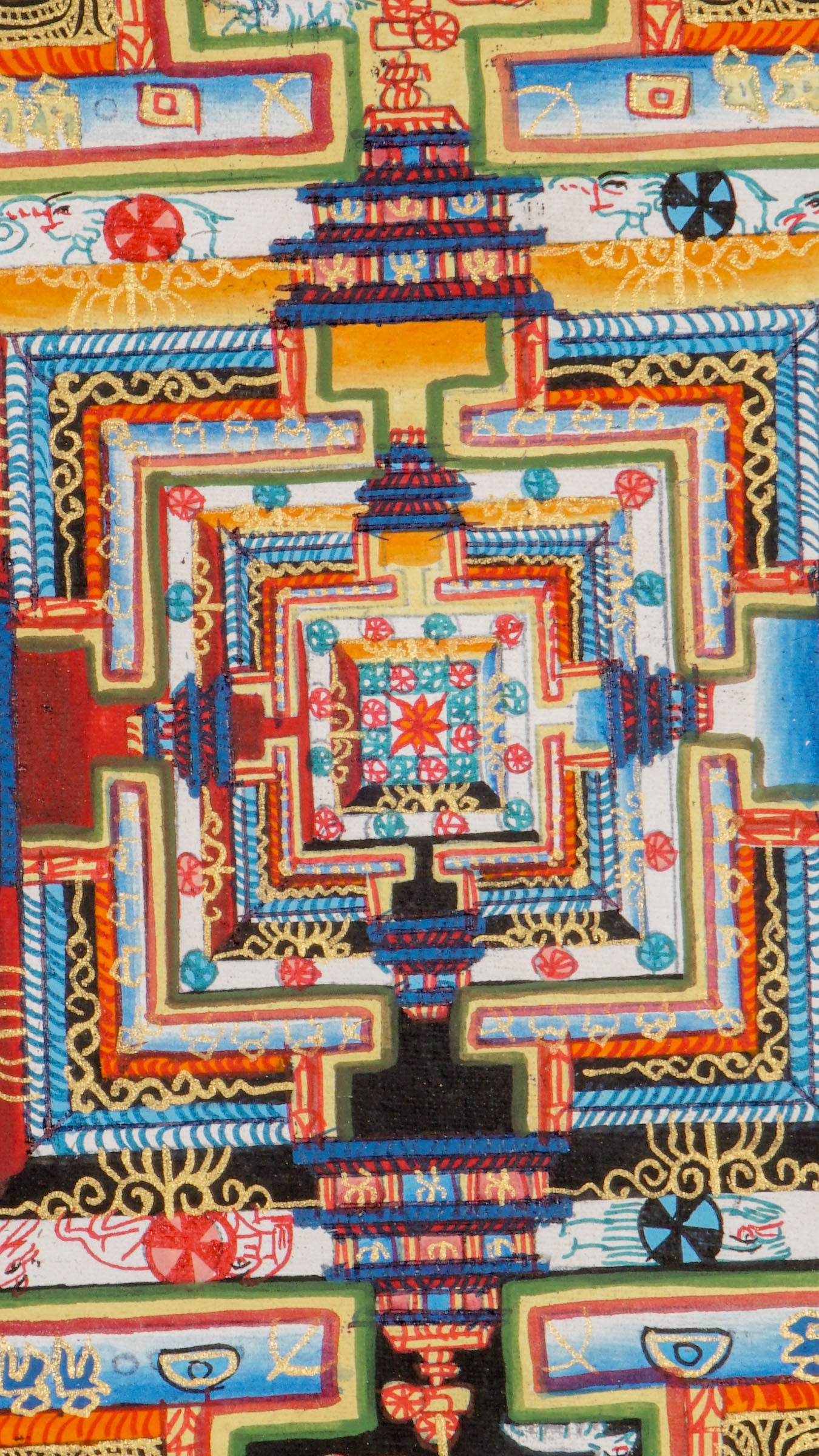 Kalachakra Mandala Thangka is a sacred Tibetan Buddhist painting symbolizing the Wheel of Time, handcrafted with natural pigments to support deep meditation, harmony, and spiritual growth. Its intricate geometric patterns and cosmic symbolism make it a powerful tool for mindfulness and an inspiring centerpiece for any spiritual space.
