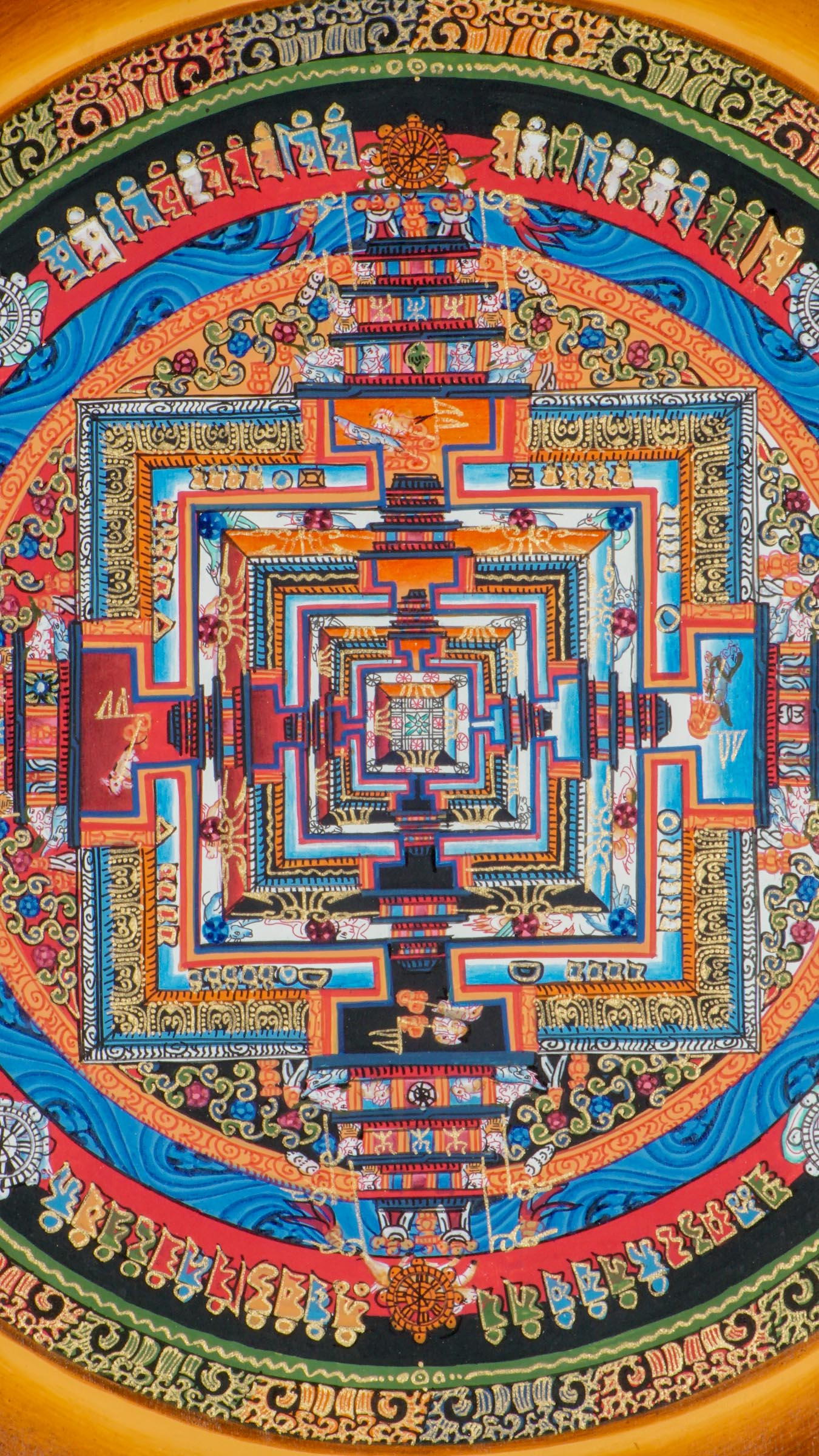 Kalachakra Mandala Thangka is a powerful symbol of time, wisdom, and enlightenment in Tibetan Buddhism, hand-painted with natural pigments to enhance meditation and spiritual focus. This sacred artwork brings harmony, clarity, and deep connection to the Kalachakra teachings in any home or altar space.