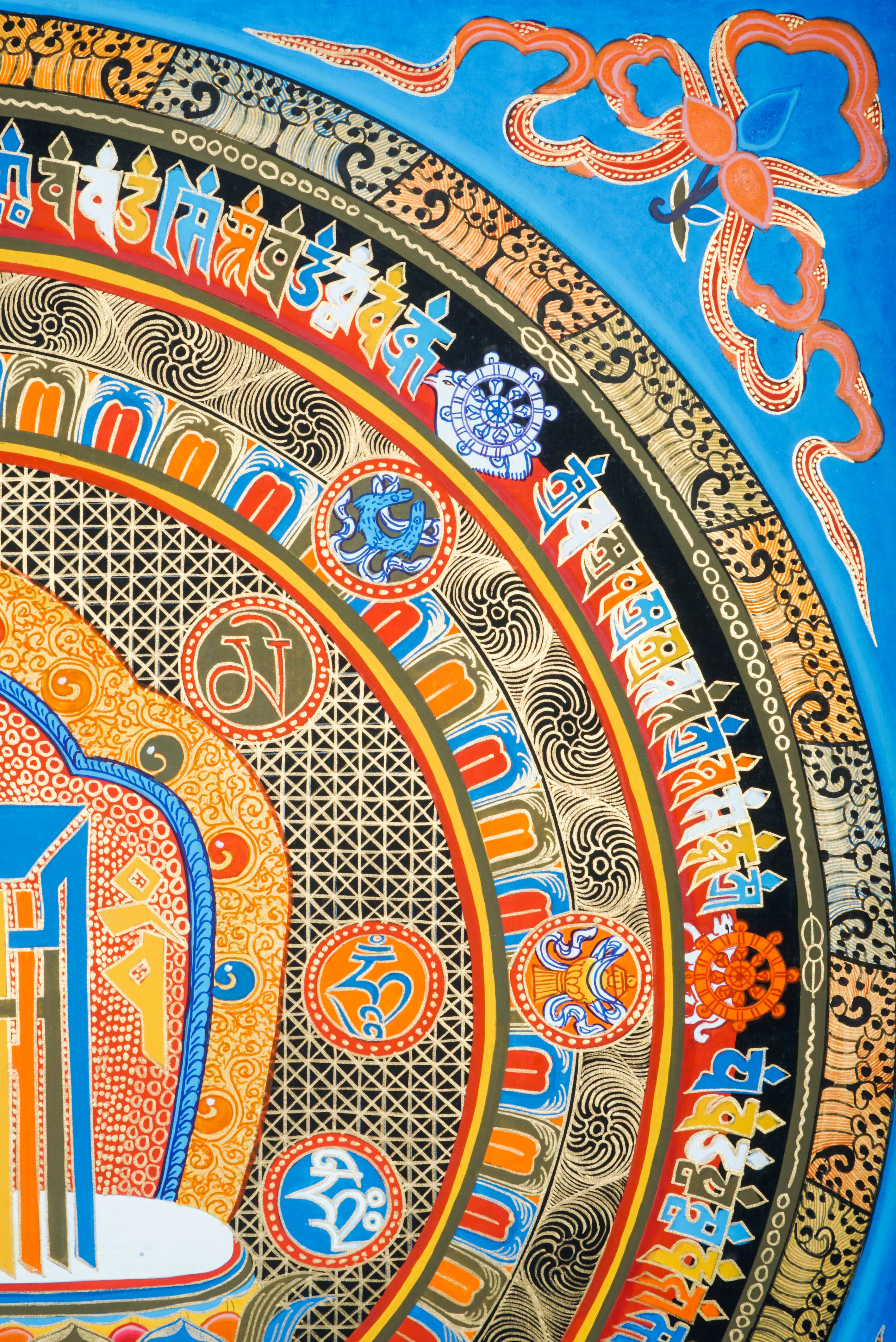 A sacred symbol in Tibetan Buddhism, the Kalachakra Mandala represents time, space, and the path to enlightenment. Hand-painted with natural pigments, this mandala painting supports deep meditation, balance, and spiritual awakening.
