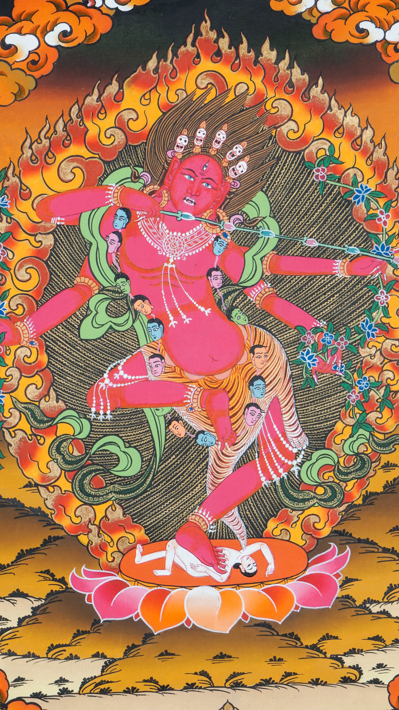 Kurkulla Thangka - a sacred art of wrathful deity in Nepal.