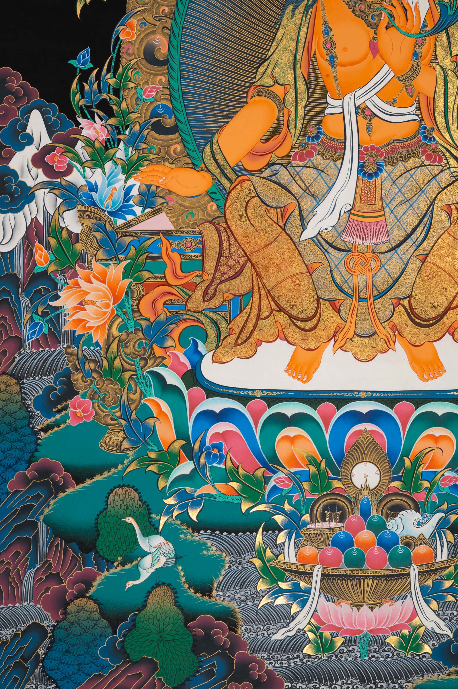 Maitreya Buddha Thangka painting High Quality for Large walls , meditation and spiritual practices.